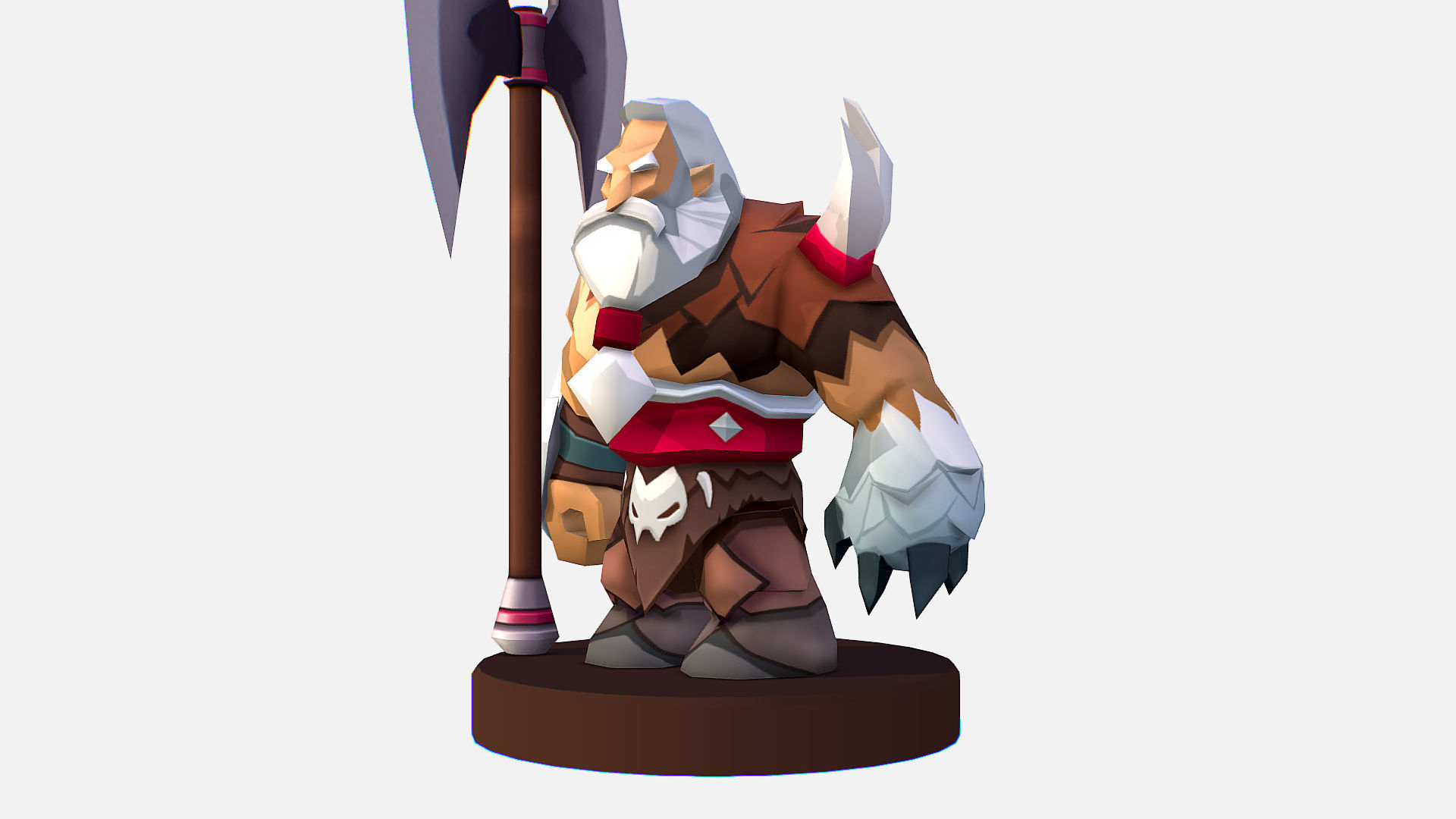  Man Viking Handpaint Cartoon MMO rpg Character Low-poly 3D model_2
