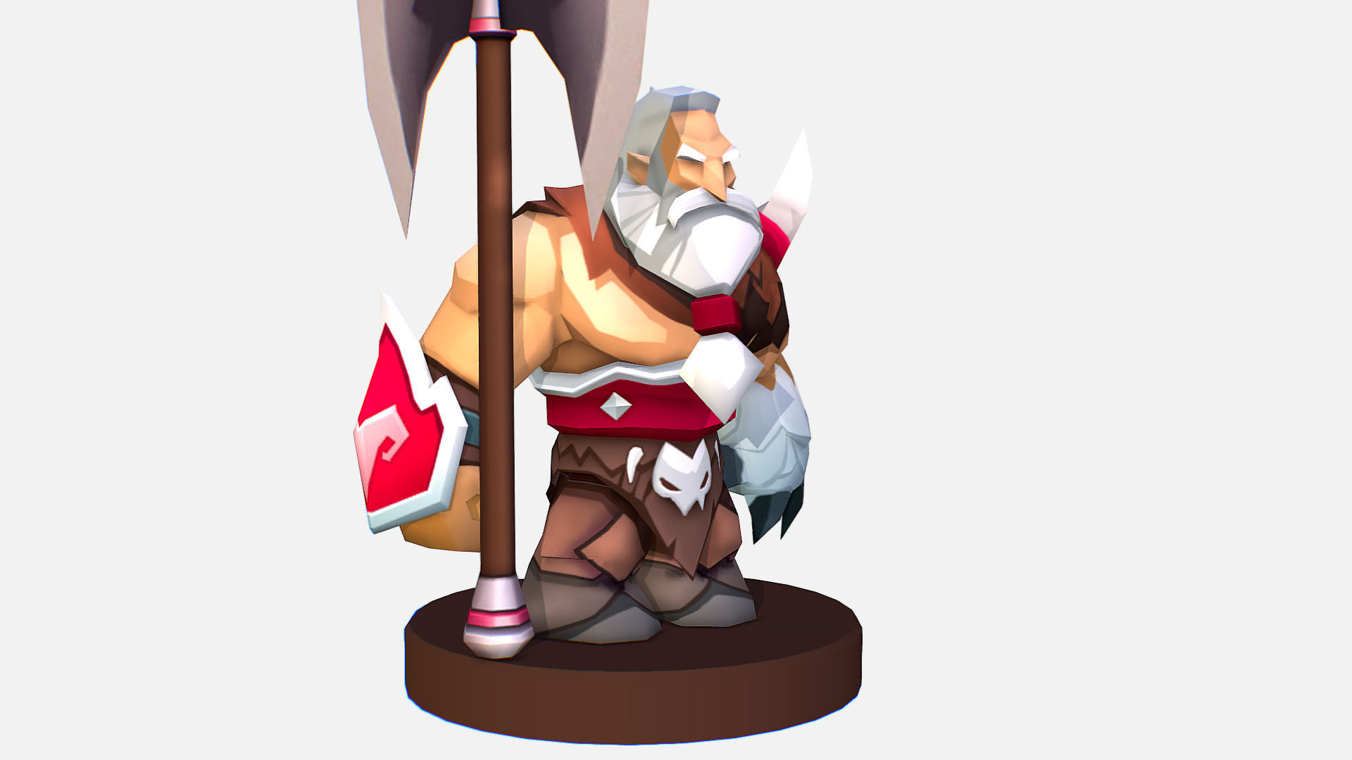  Man Viking Handpaint Cartoon MMO rpg Character Low-poly 3D model_12