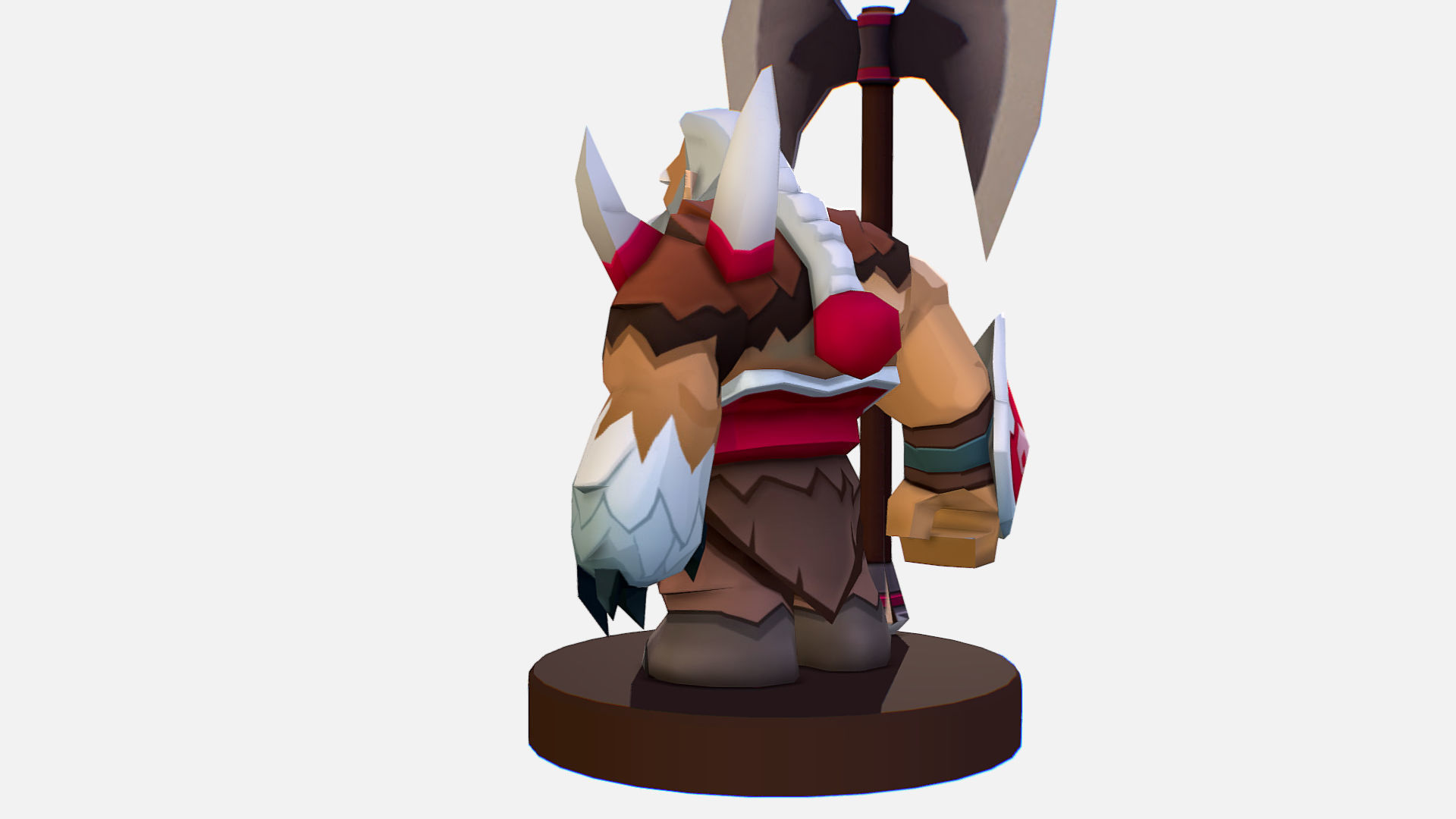  Man Viking Handpaint Cartoon MMO rpg Character Low-poly 3D model_5