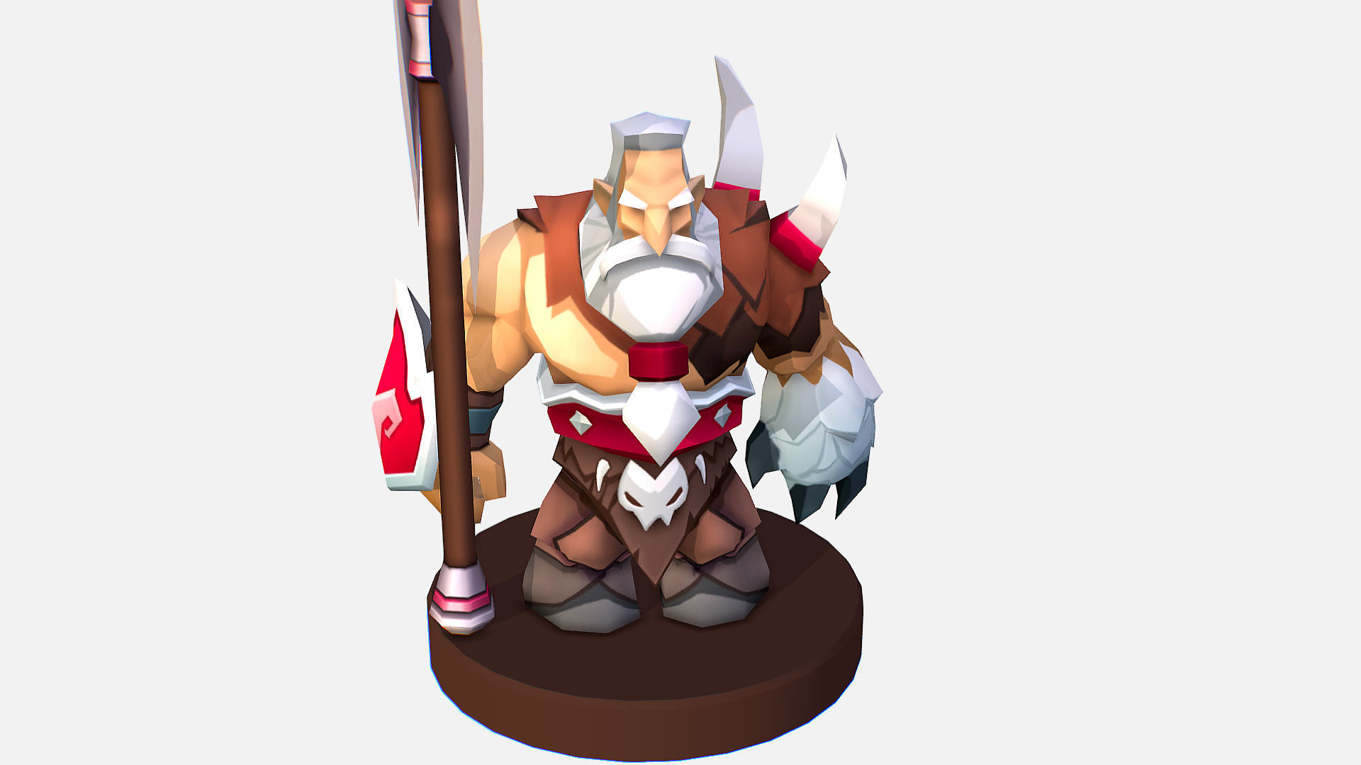  Man Viking Handpaint Cartoon MMO rpg Character Low-poly 3D model_13