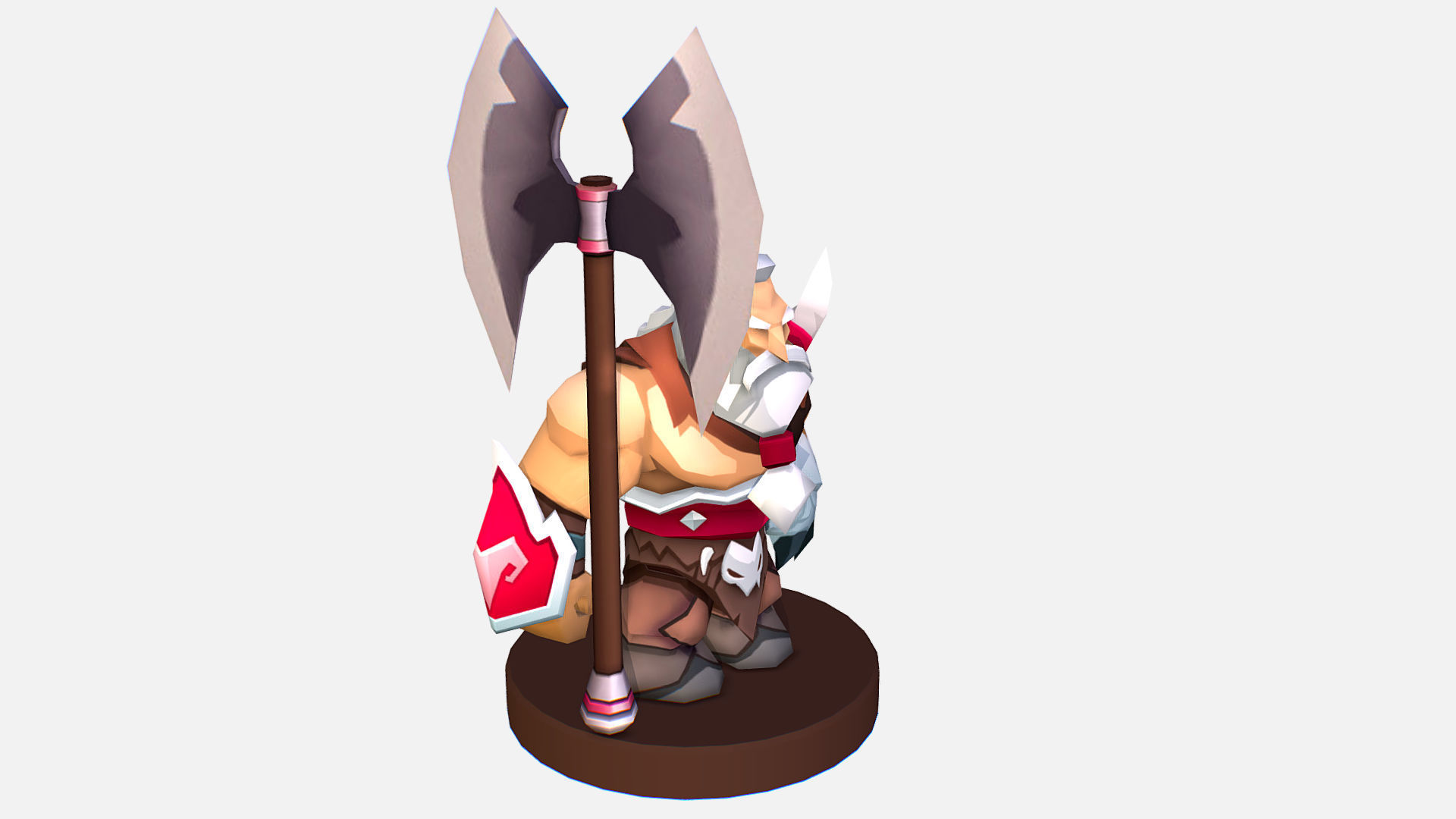  Man Viking Handpaint Cartoon MMO rpg Character Low-poly 3D model_15