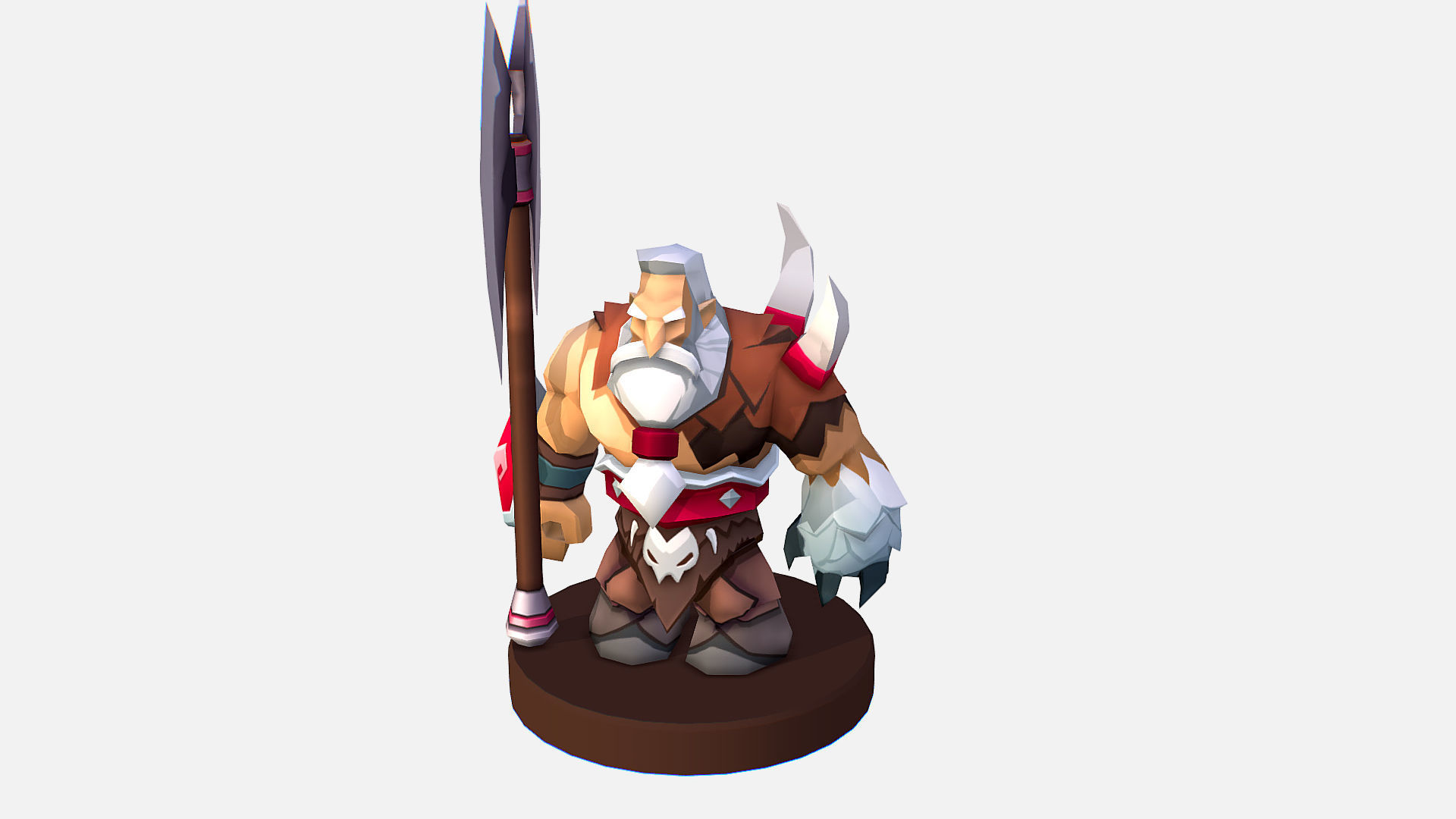  Man Viking Handpaint Cartoon MMO rpg Character Low-poly 3D model_16