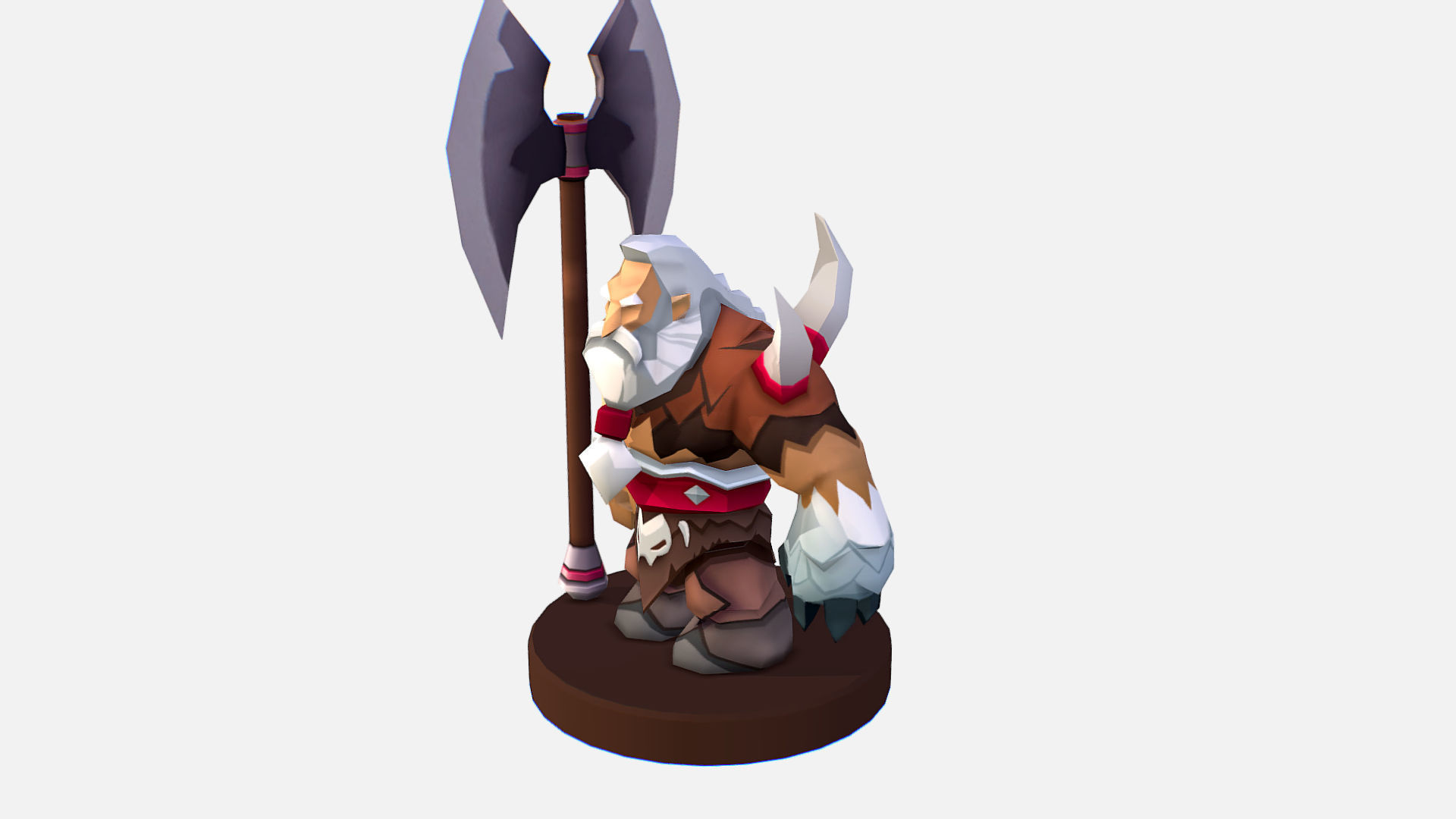  Man Viking Handpaint Cartoon MMO rpg Character Low-poly 3D model_17
