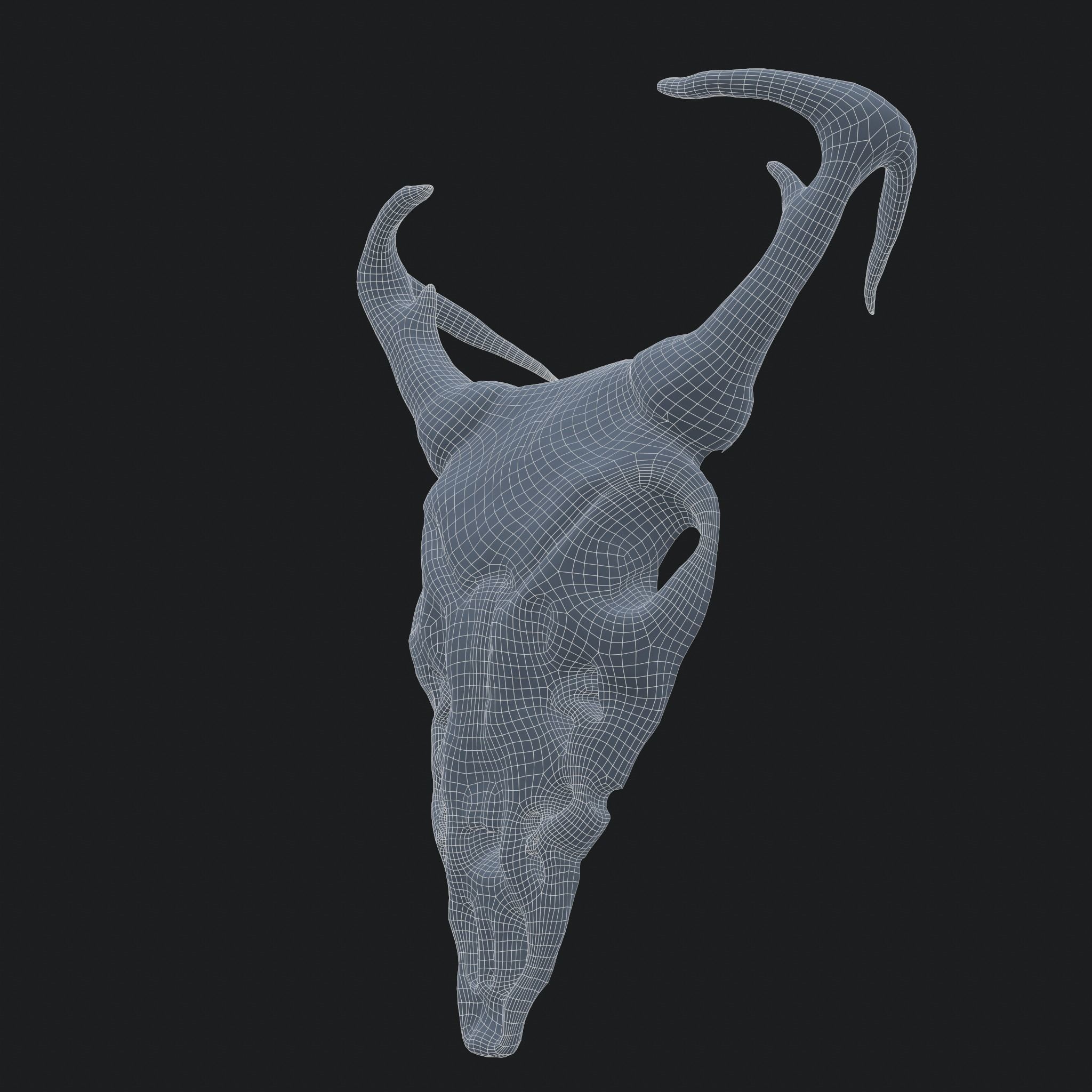 Ram Skull Mask Decoration 3D model_18