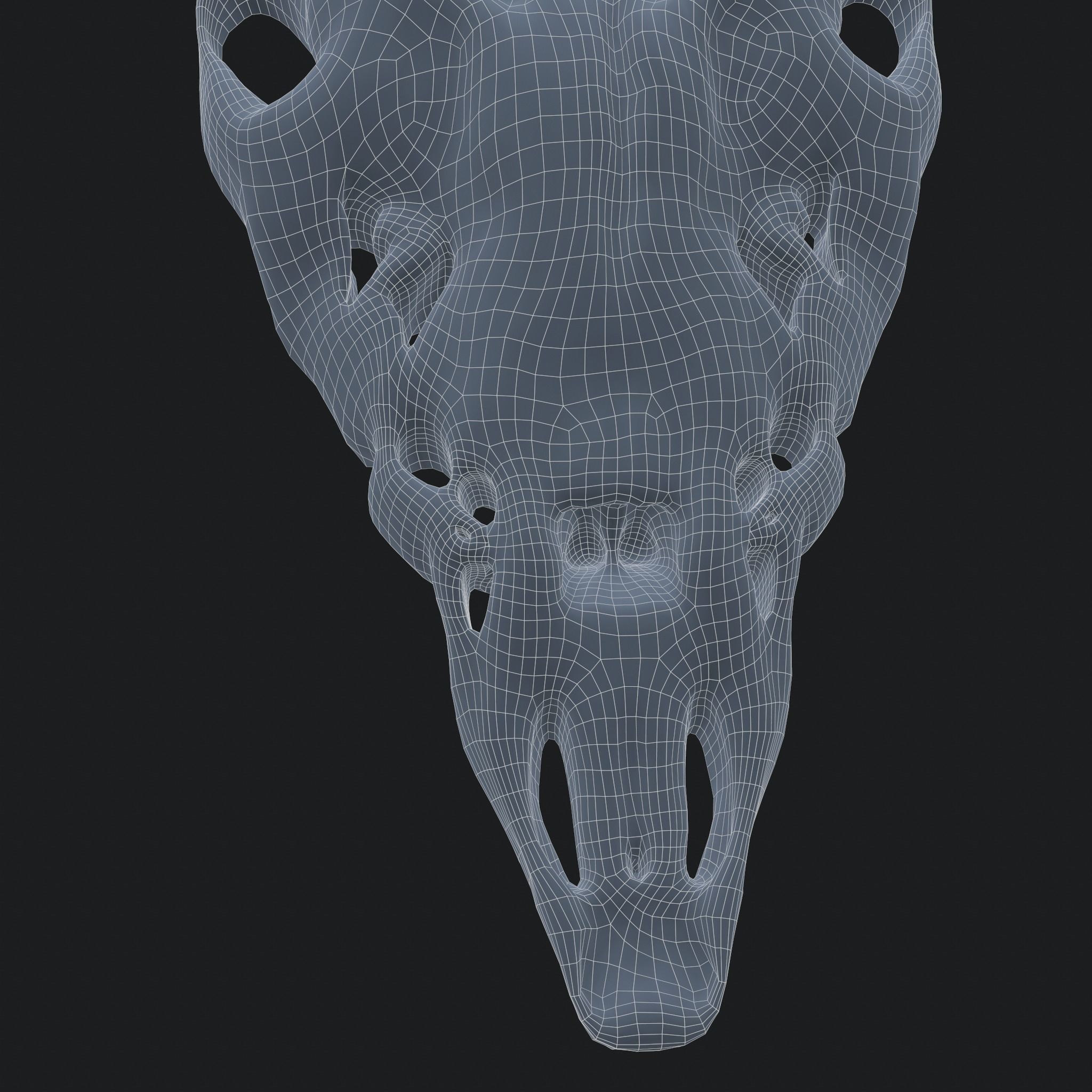 Ram Skull Mask Decoration 3D model_17