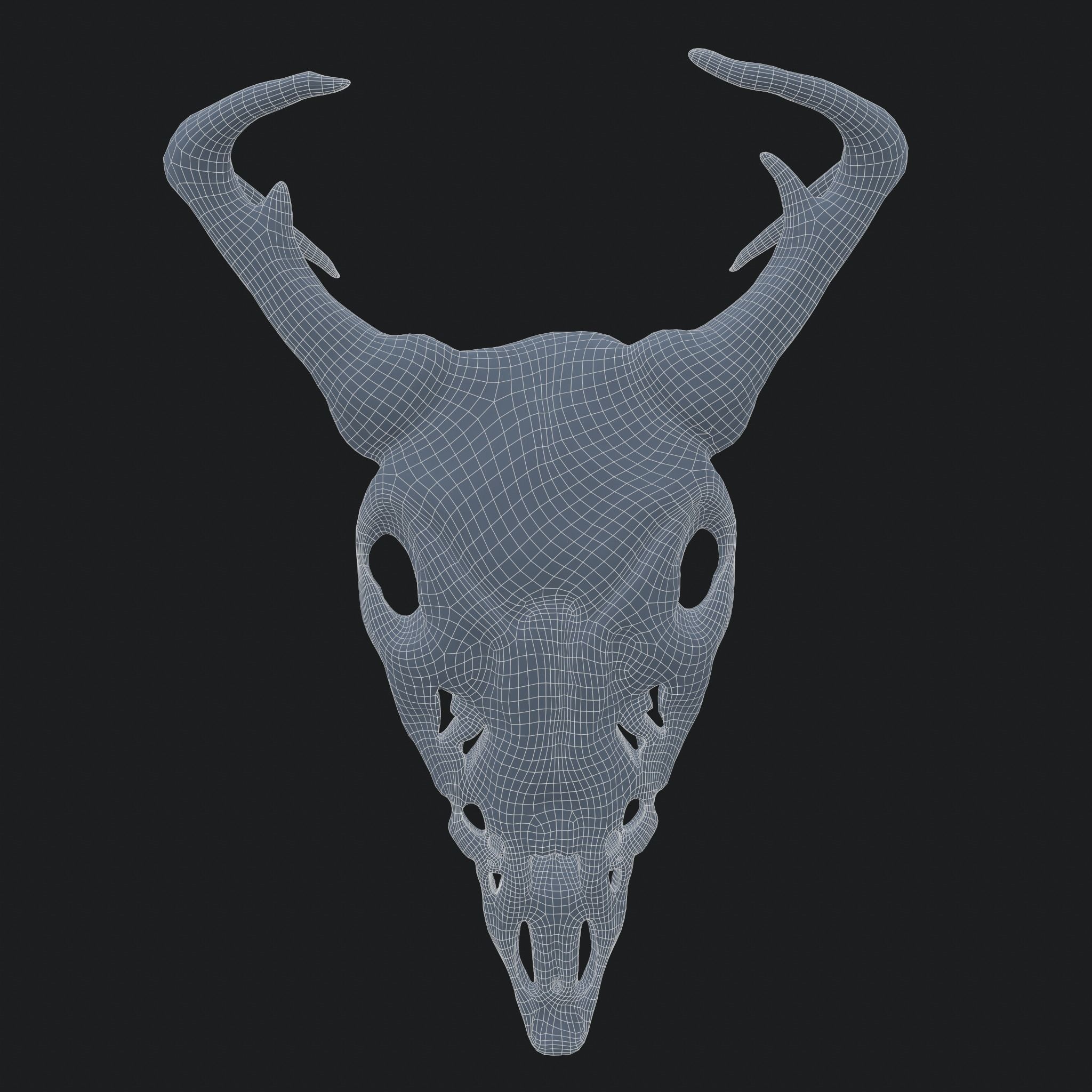 Ram Skull Mask Decoration 3D model_13