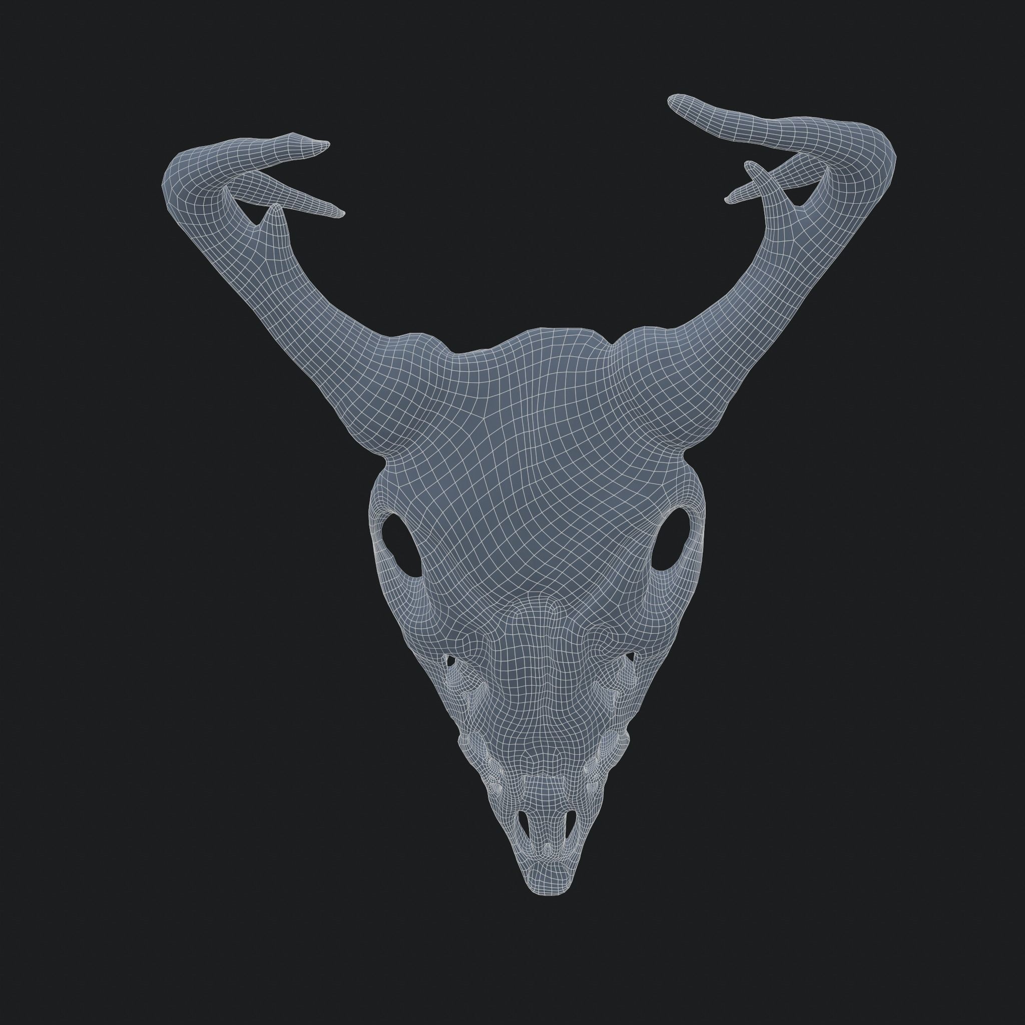 Ram Skull Mask Decoration 3D model_20