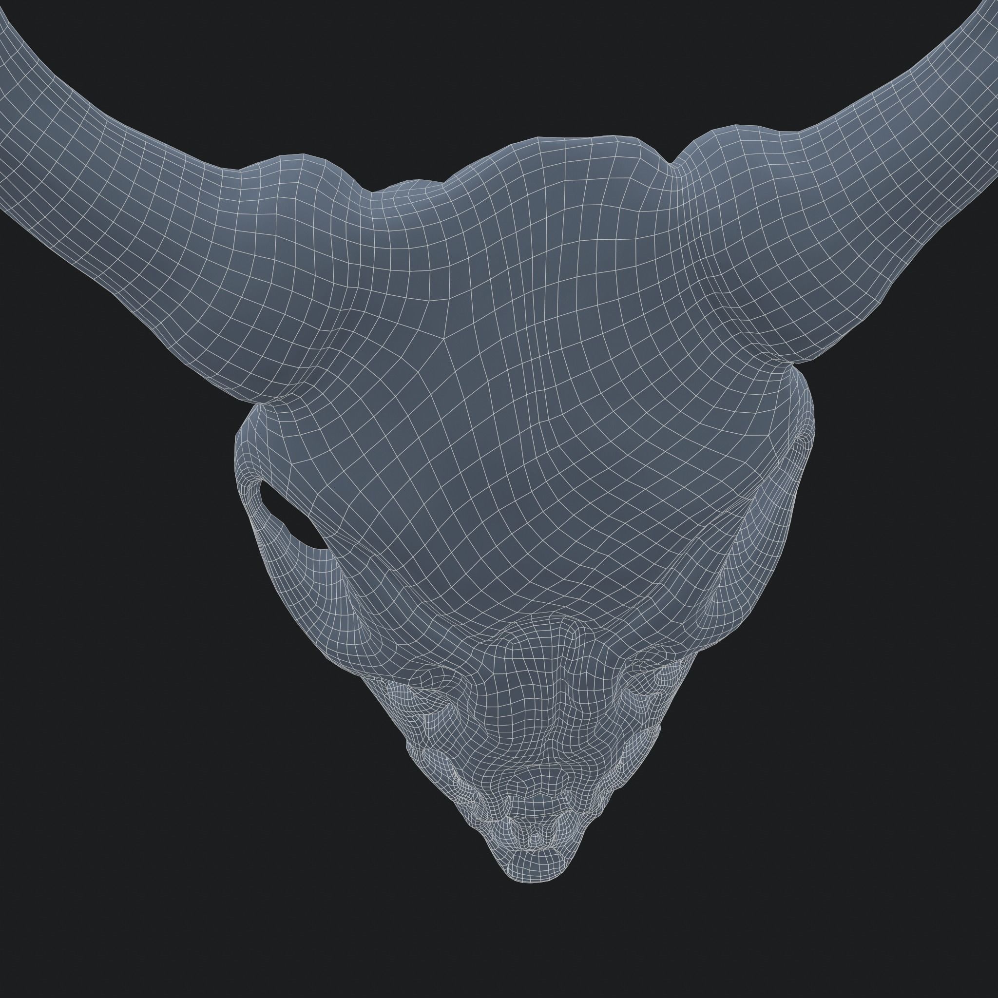 Ram Skull Mask Decoration 3D model_19