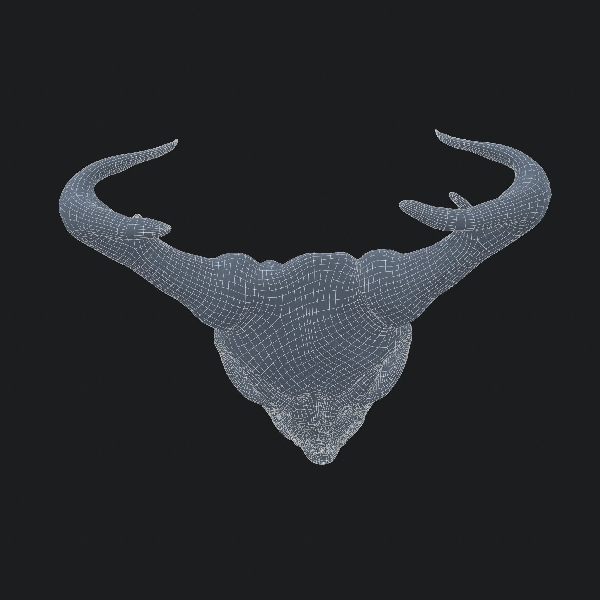 Ram Skull Mask Decoration 3D model_16