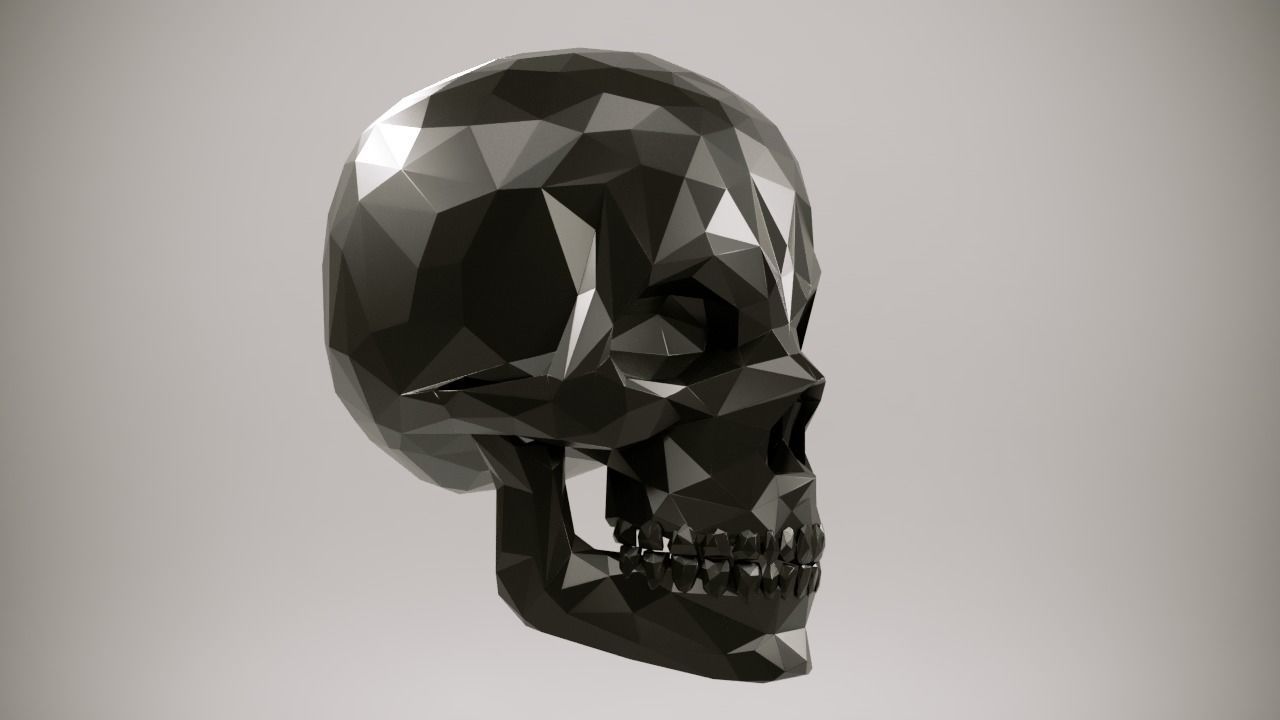 Low Poly Skull polygonal Free 3D model_1