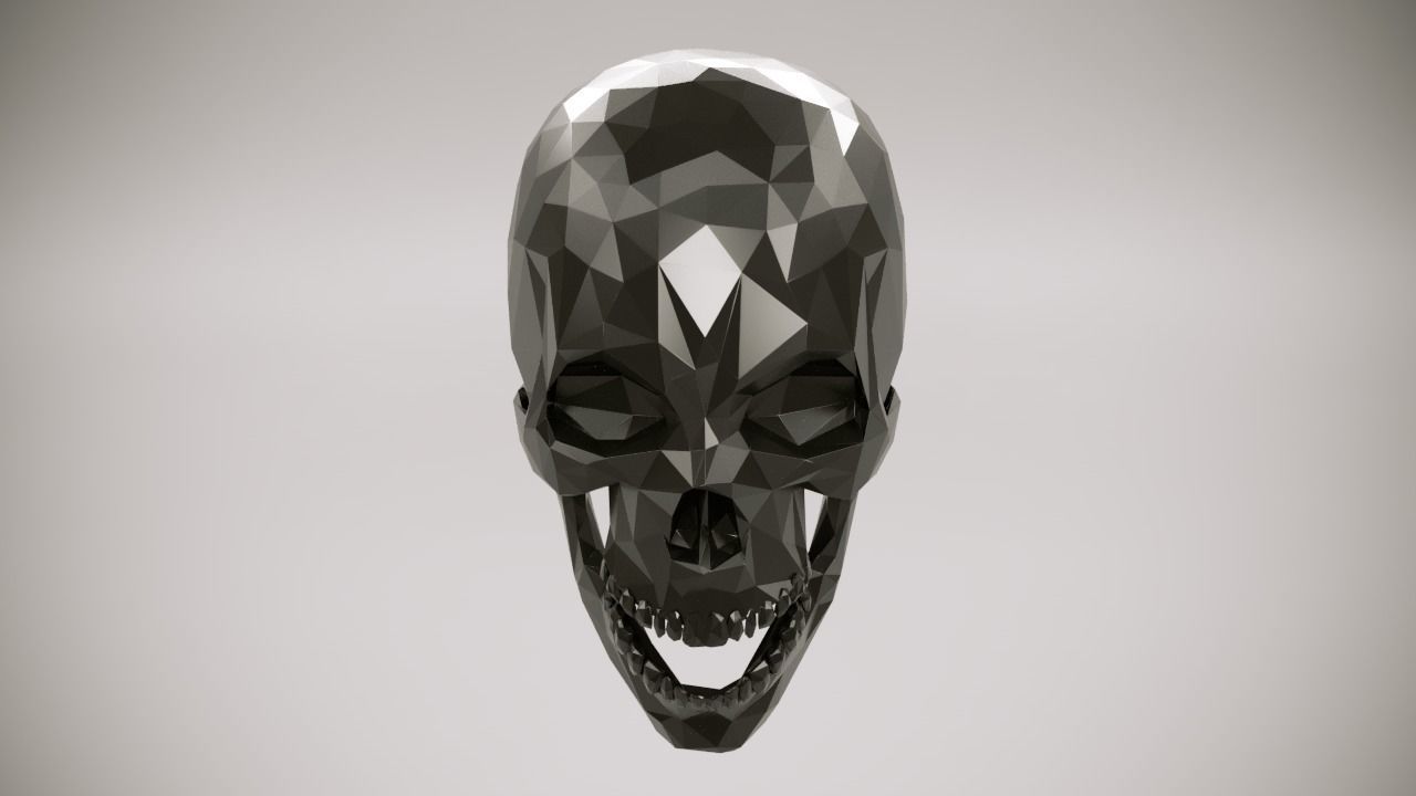 Low Poly Skull polygonal Free 3D model_3