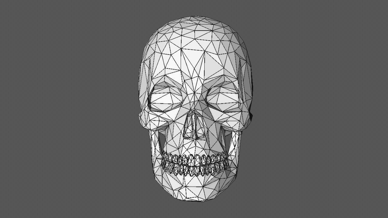 Low Poly Skull polygonal Free 3D model_4