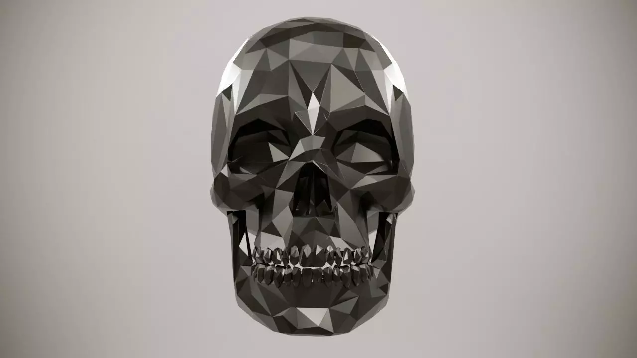 Low Poly Skull polygonal Free 3D model_0