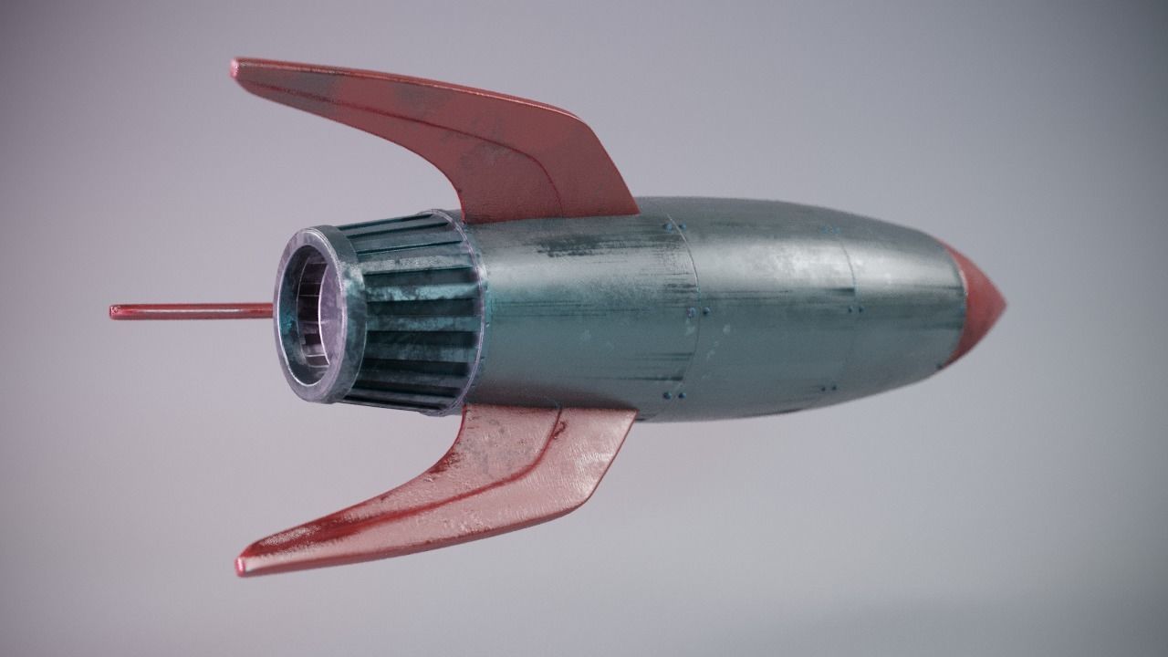Low Poly Rocket Simple Free low-poly 3D model_3