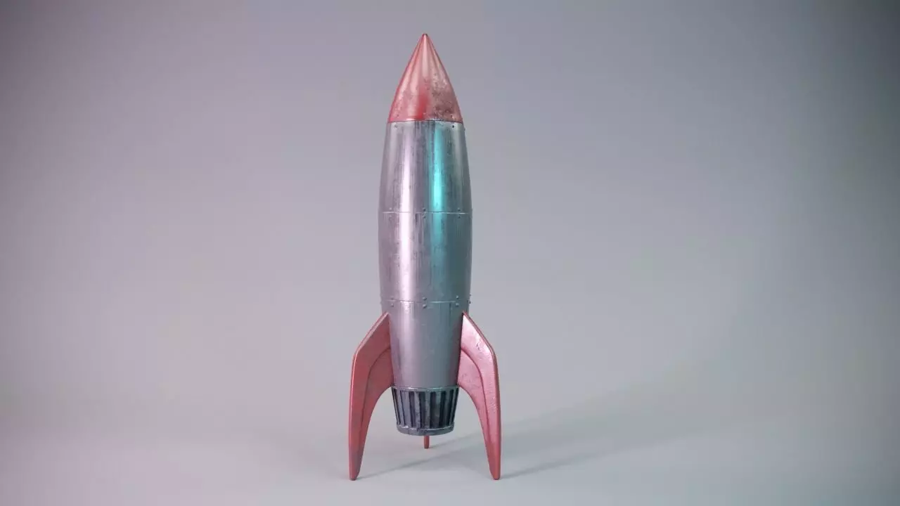 Low Poly Rocket Simple Free low-poly 3D model_0