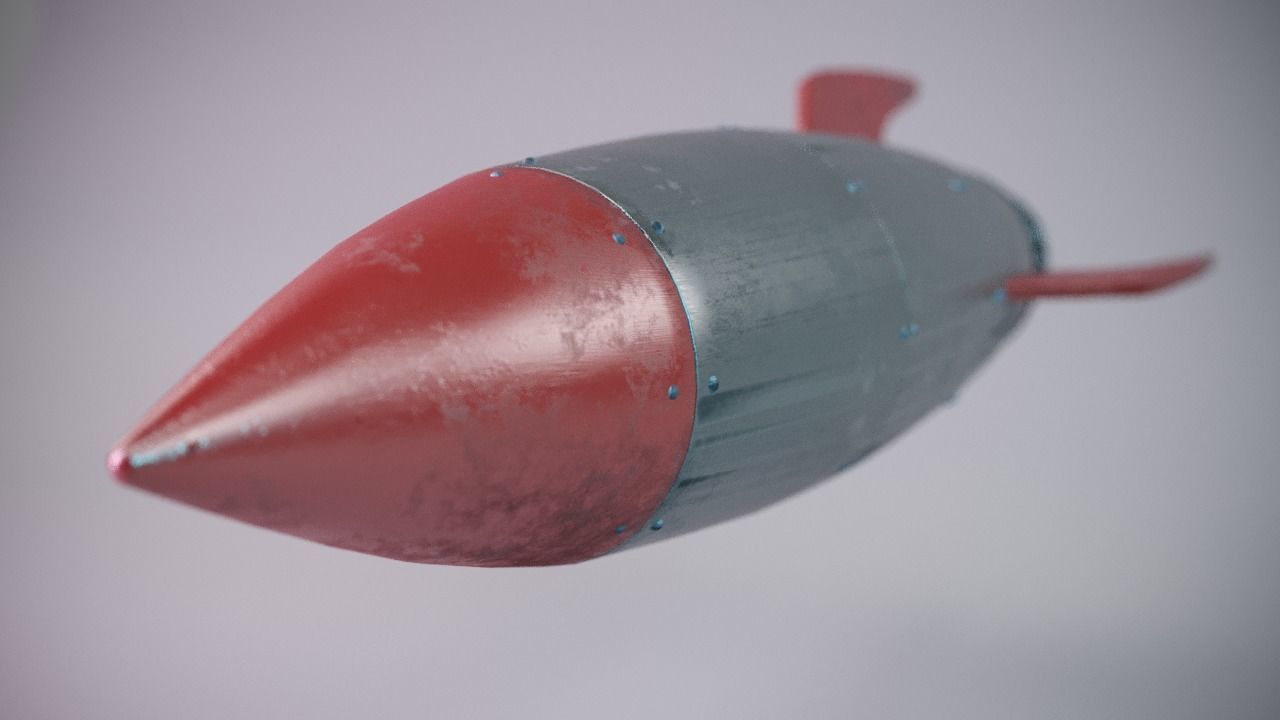 Low Poly Rocket Simple Free low-poly 3D model_2