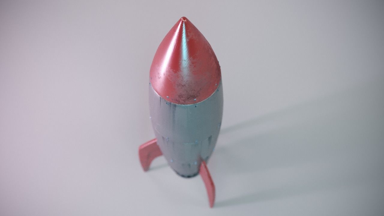 Low Poly Rocket Simple Free low-poly 3D model_1