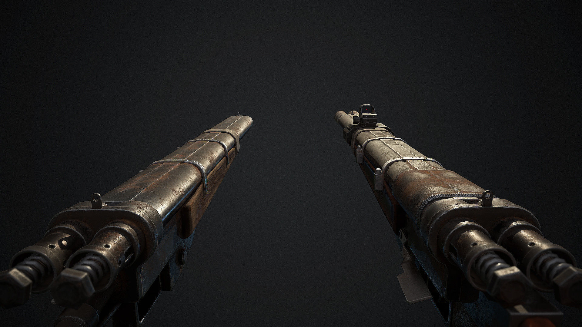 Hunter machine gun Low-poly 3D model_2