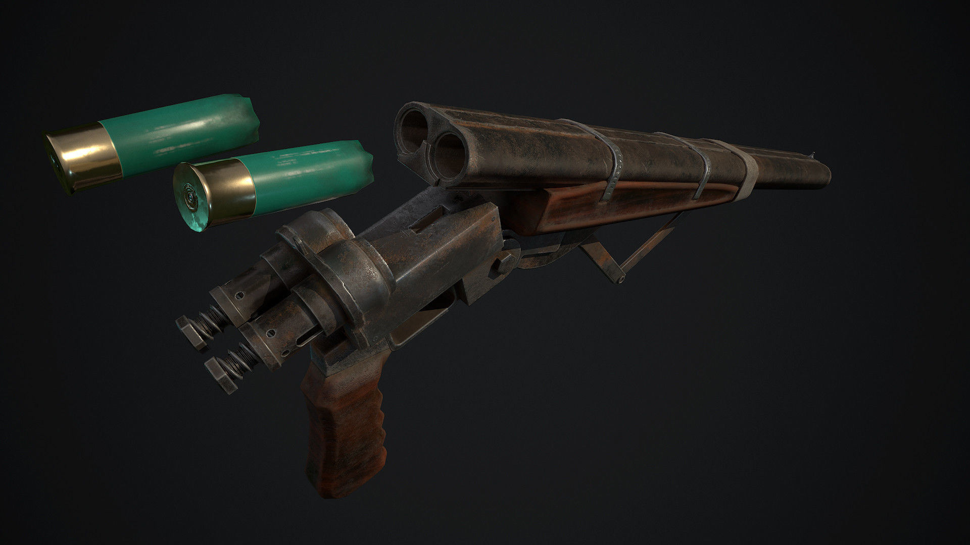 Hunter machine gun Low-poly 3D model_4