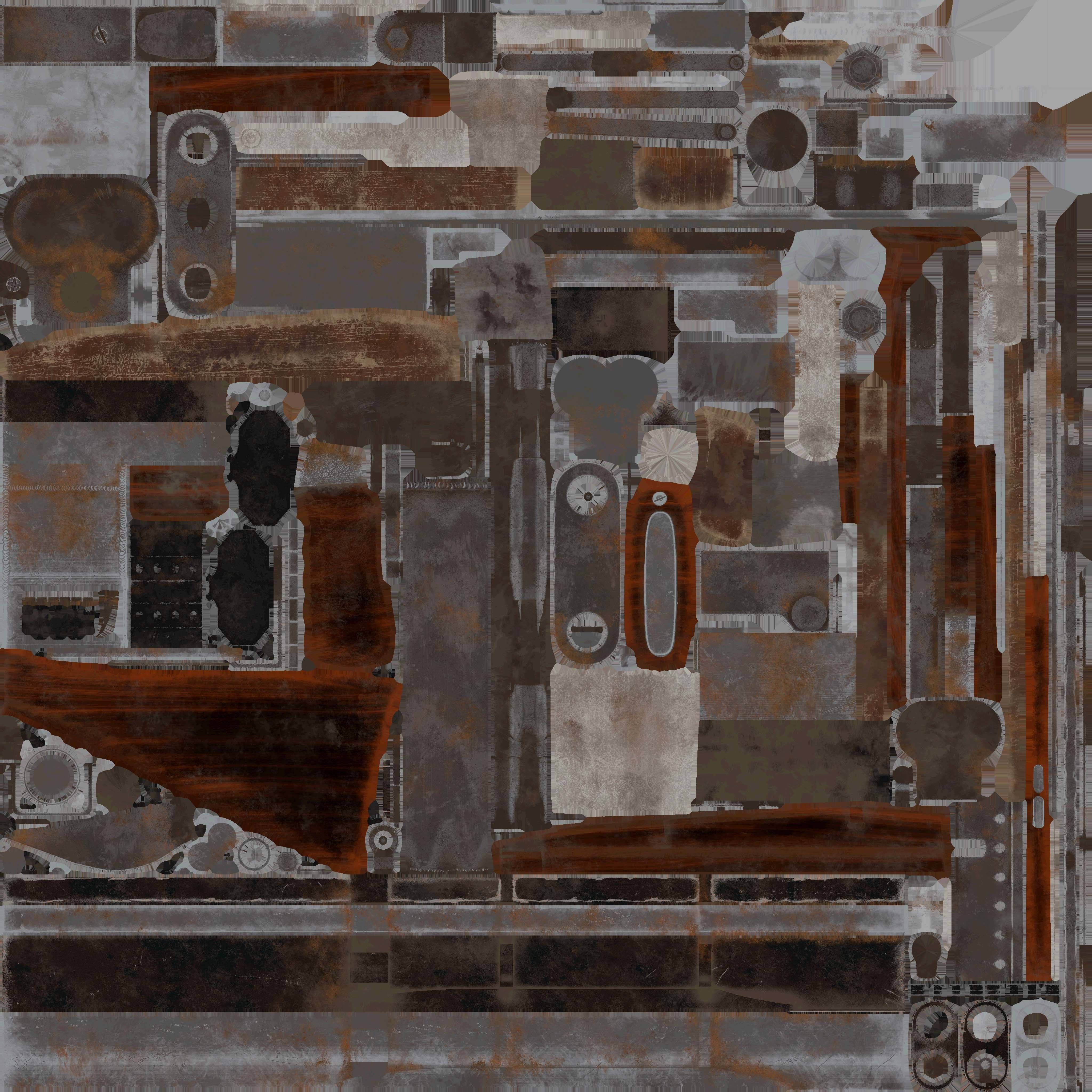 Hunter machine gun Low-poly 3D model_9