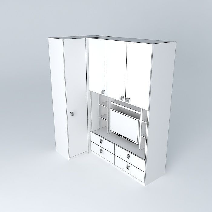 section wooden cabinet Free 3D model_4