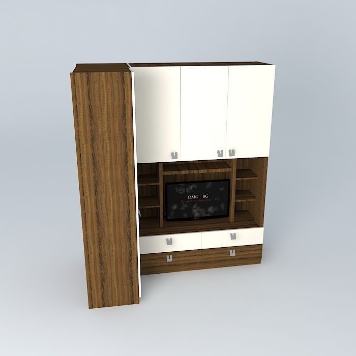section wooden cabinet Free 3D model_2