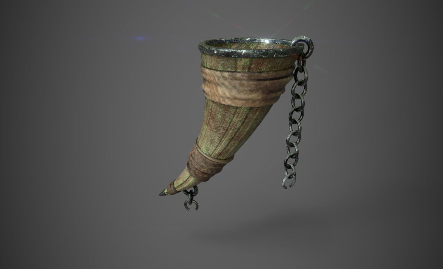 Medieval horn for drinking 3D model_2