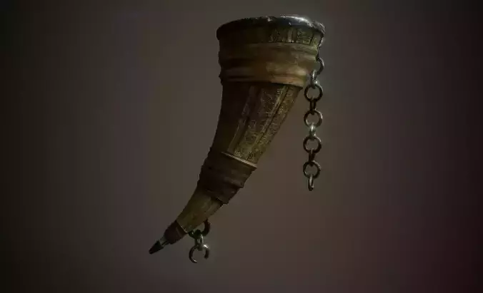 Medieval horn for drinking 3D model