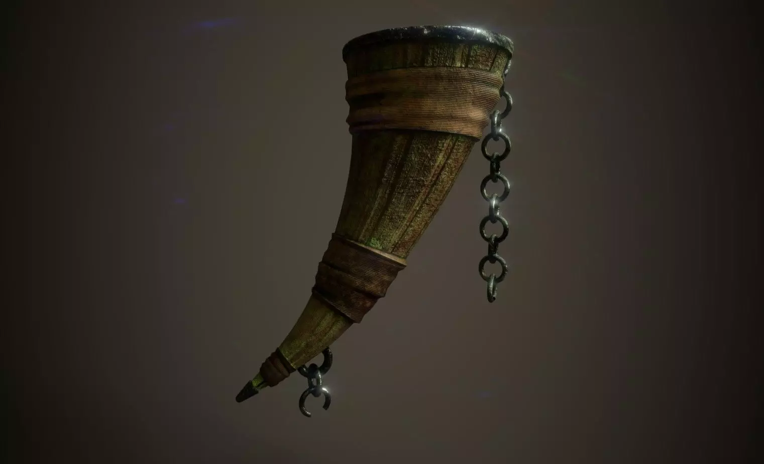 Medieval horn for drinking 3D model_0