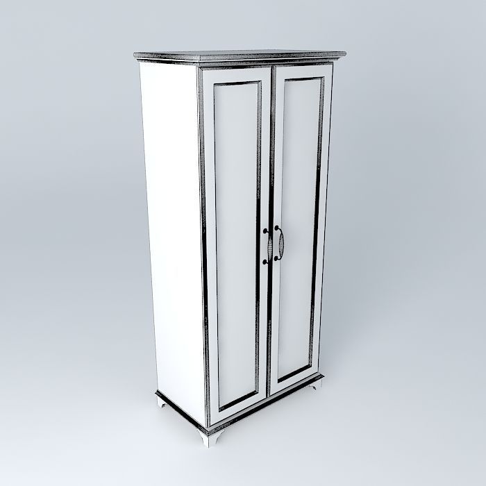 showcase bookcase with glass doors Free 3D model_3