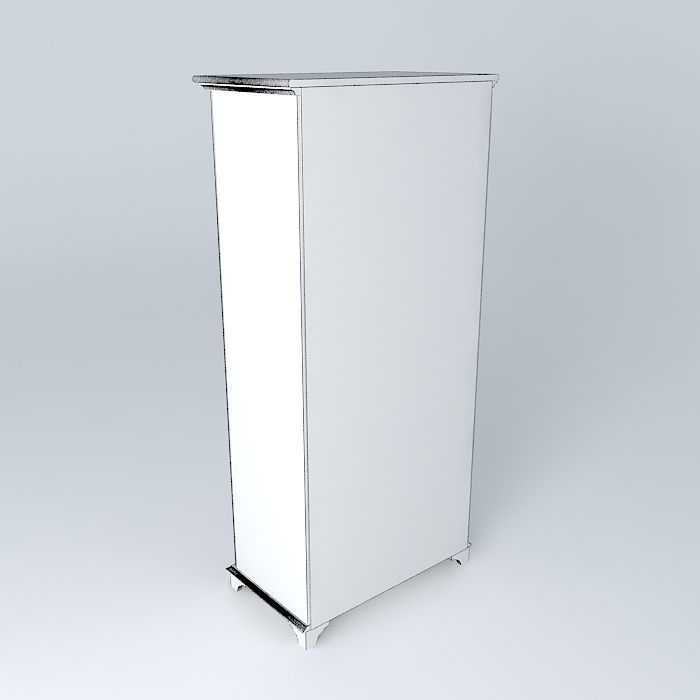 showcase bookcase with glass doors Free 3D model_4