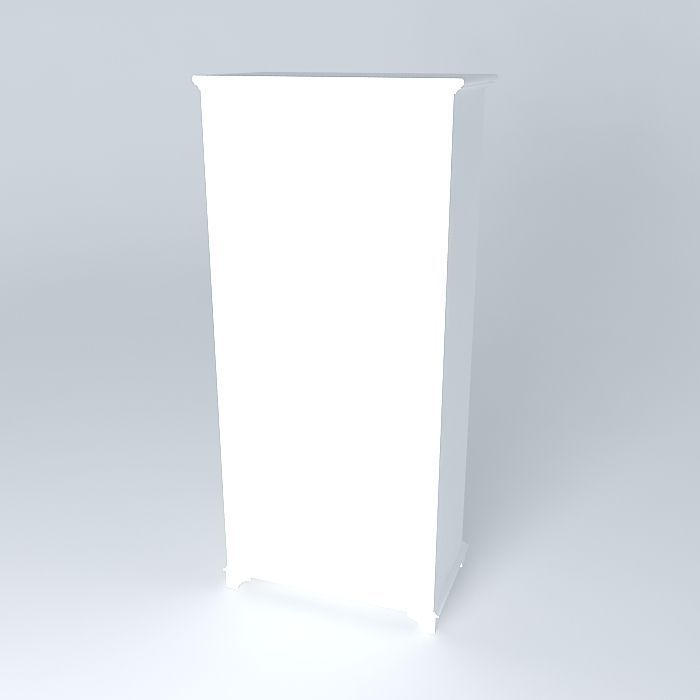 showcase bookcase with glass doors Free 3D model_1