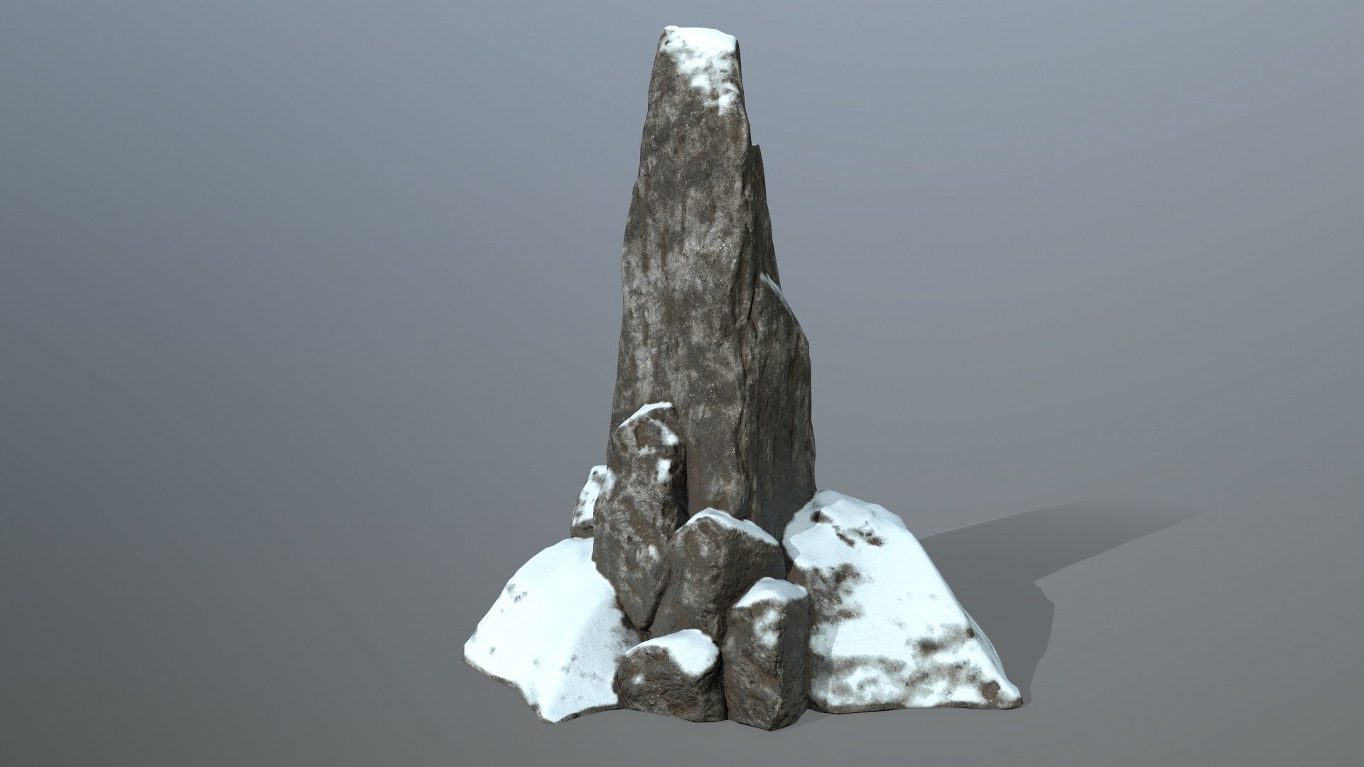 snow rocks Low-poly 3D model_8