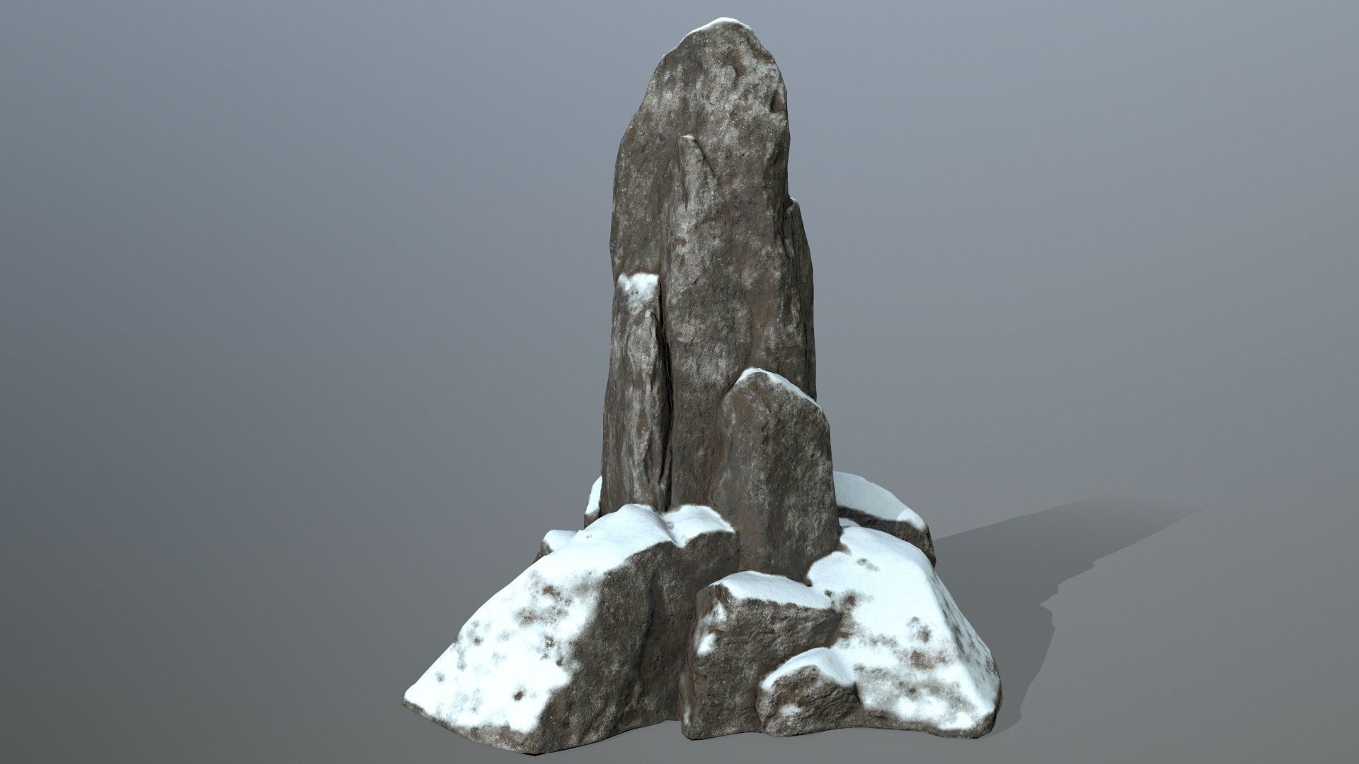 snow rocks Low-poly 3D model_7