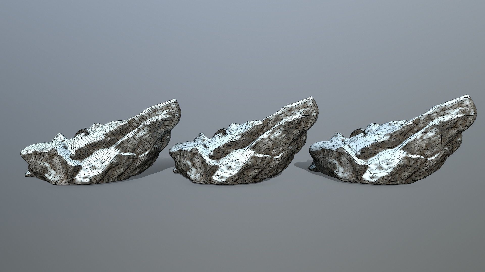snow rocks Low-poly 3D model_26