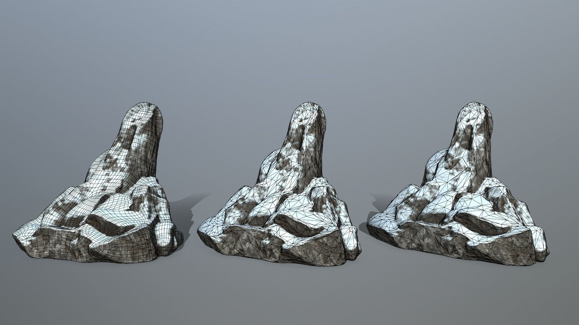 snow rocks Low-poly 3D model_28