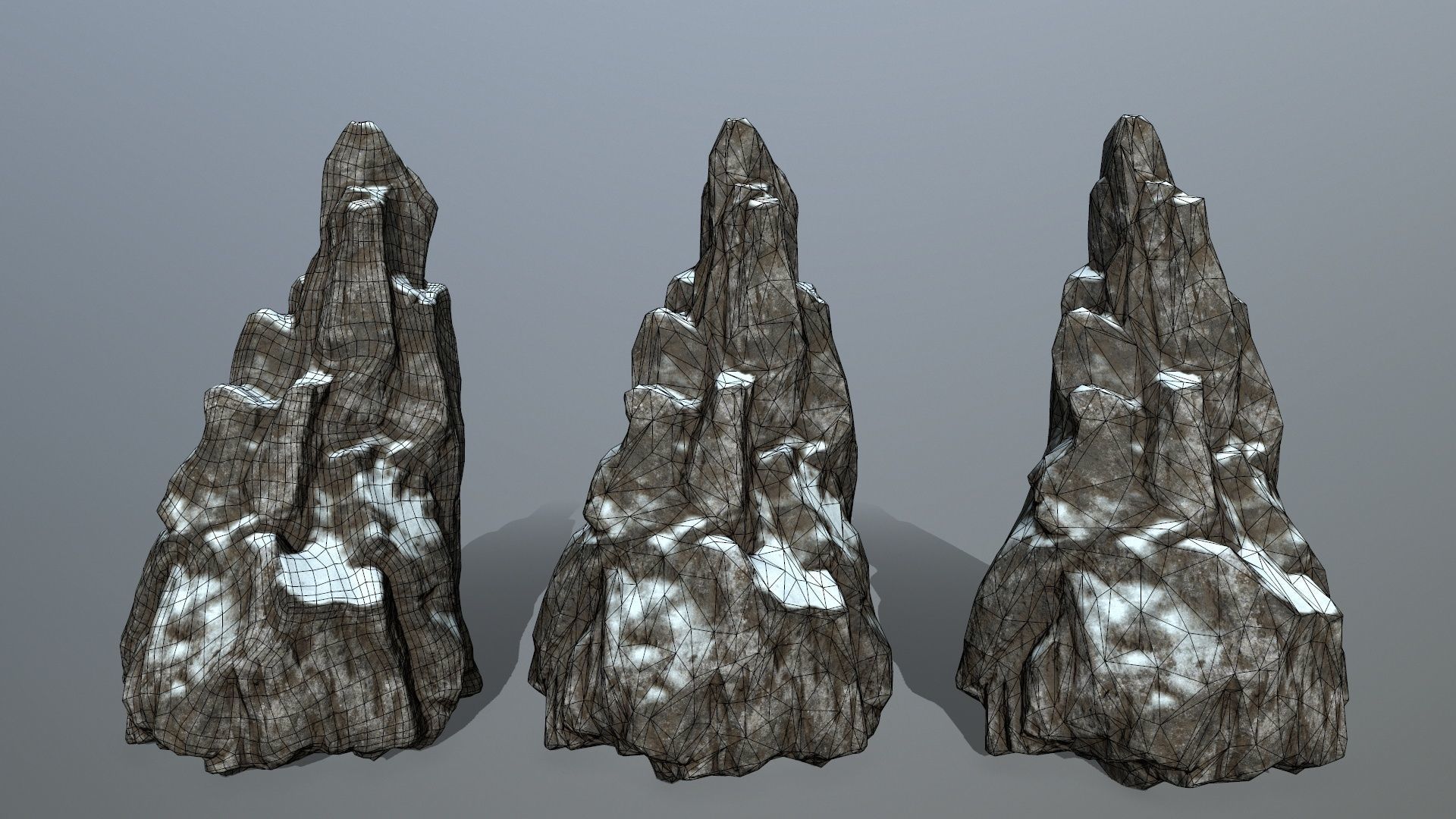 snow rocks Low-poly 3D model_25