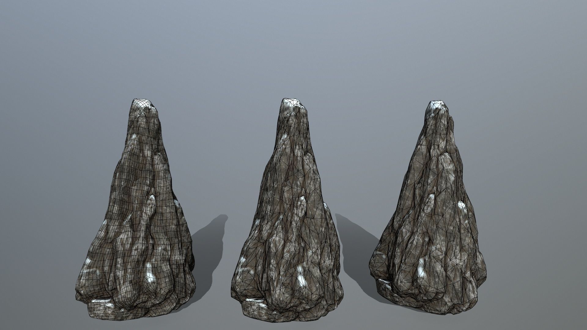 snow rocks Low-poly 3D model_31