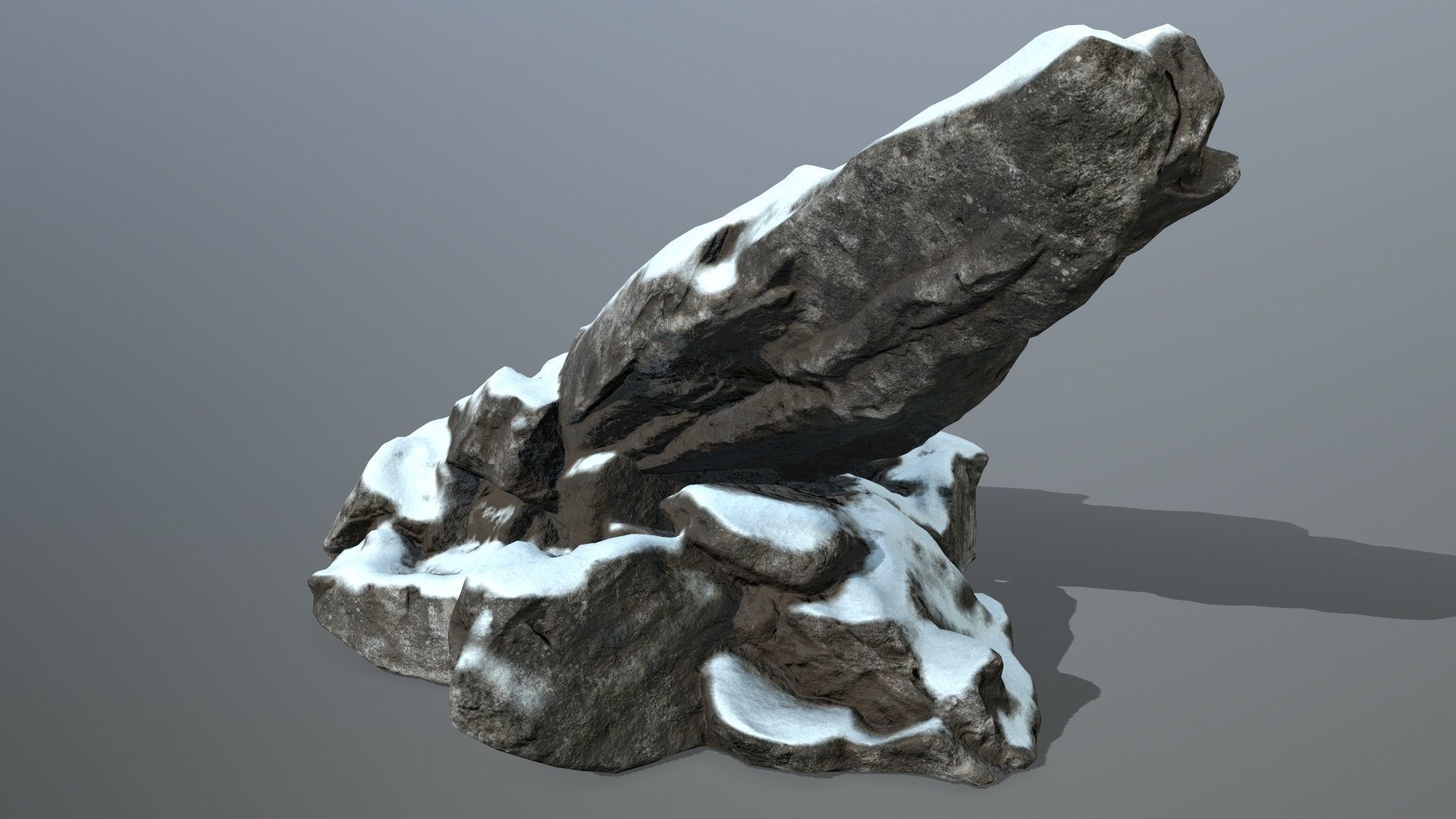 snow rocks Low-poly 3D model_6