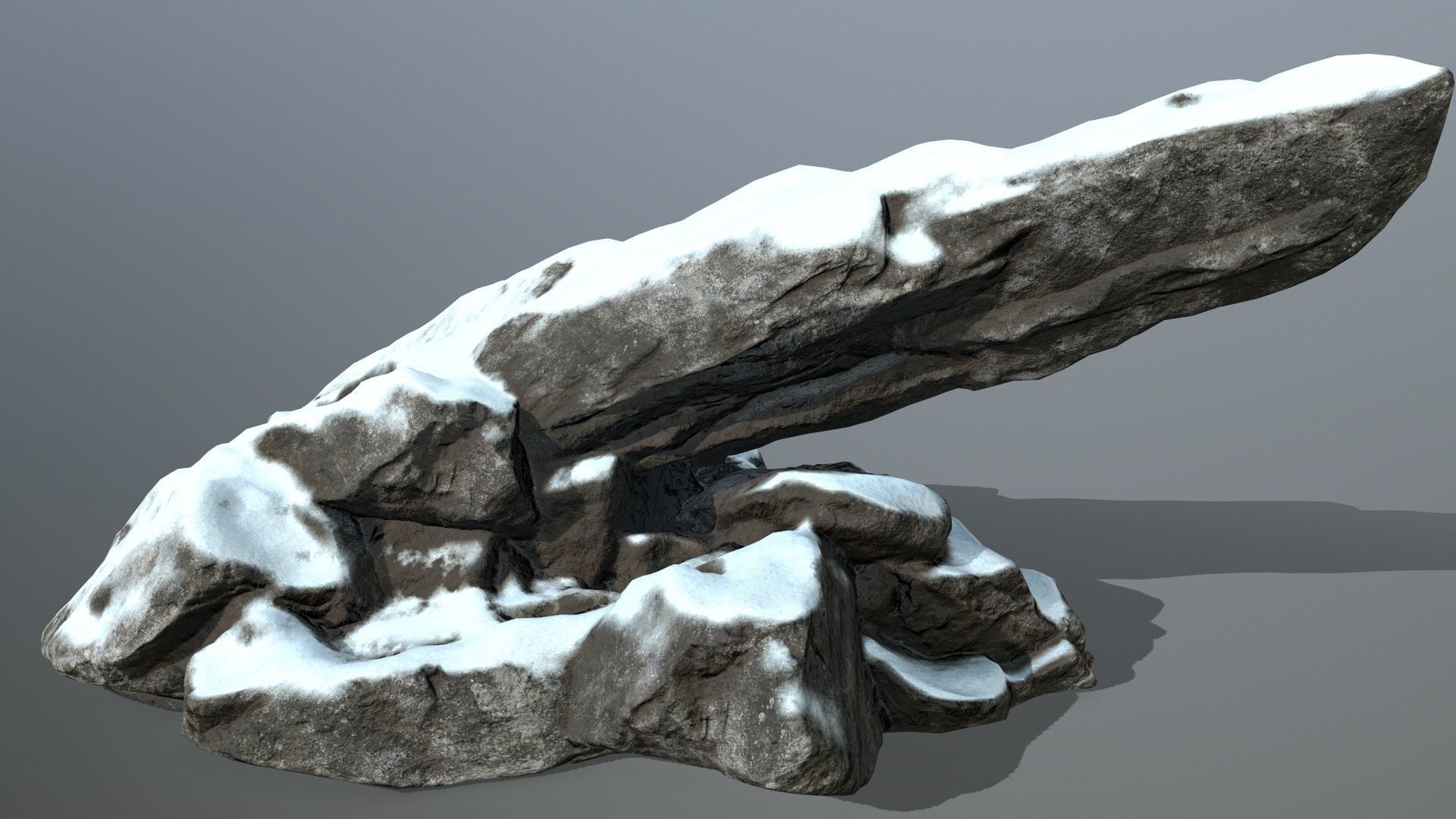snow rocks Low-poly 3D model_2