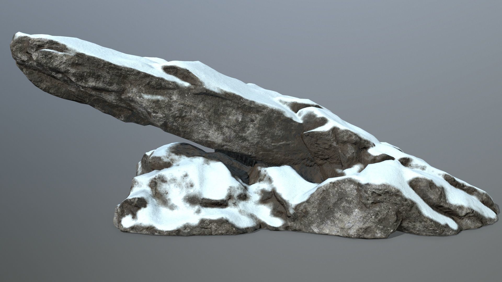 snow rocks Low-poly 3D model_4