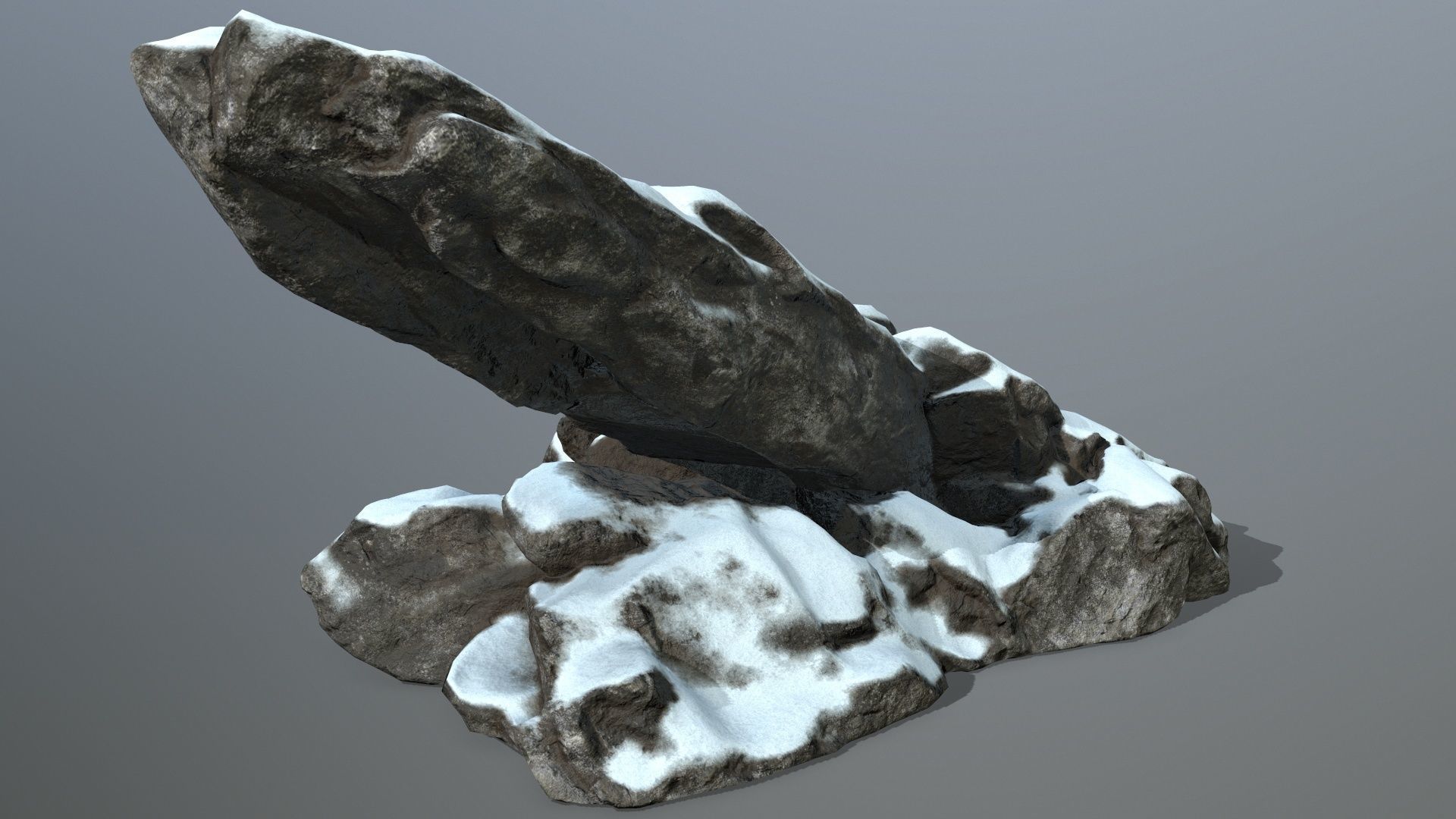 snow rocks Low-poly 3D model_5