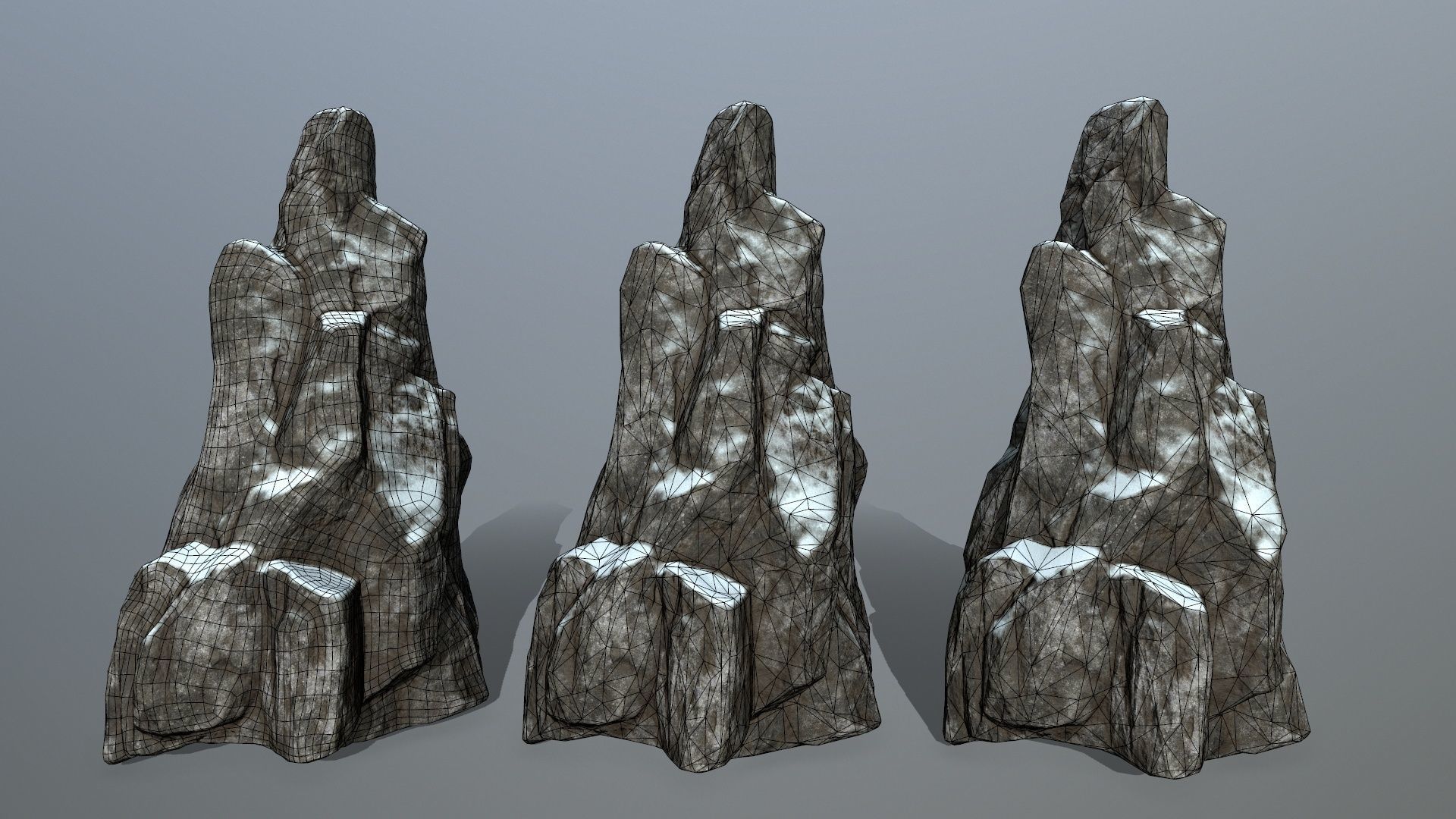 snow rocks Low-poly 3D model_24