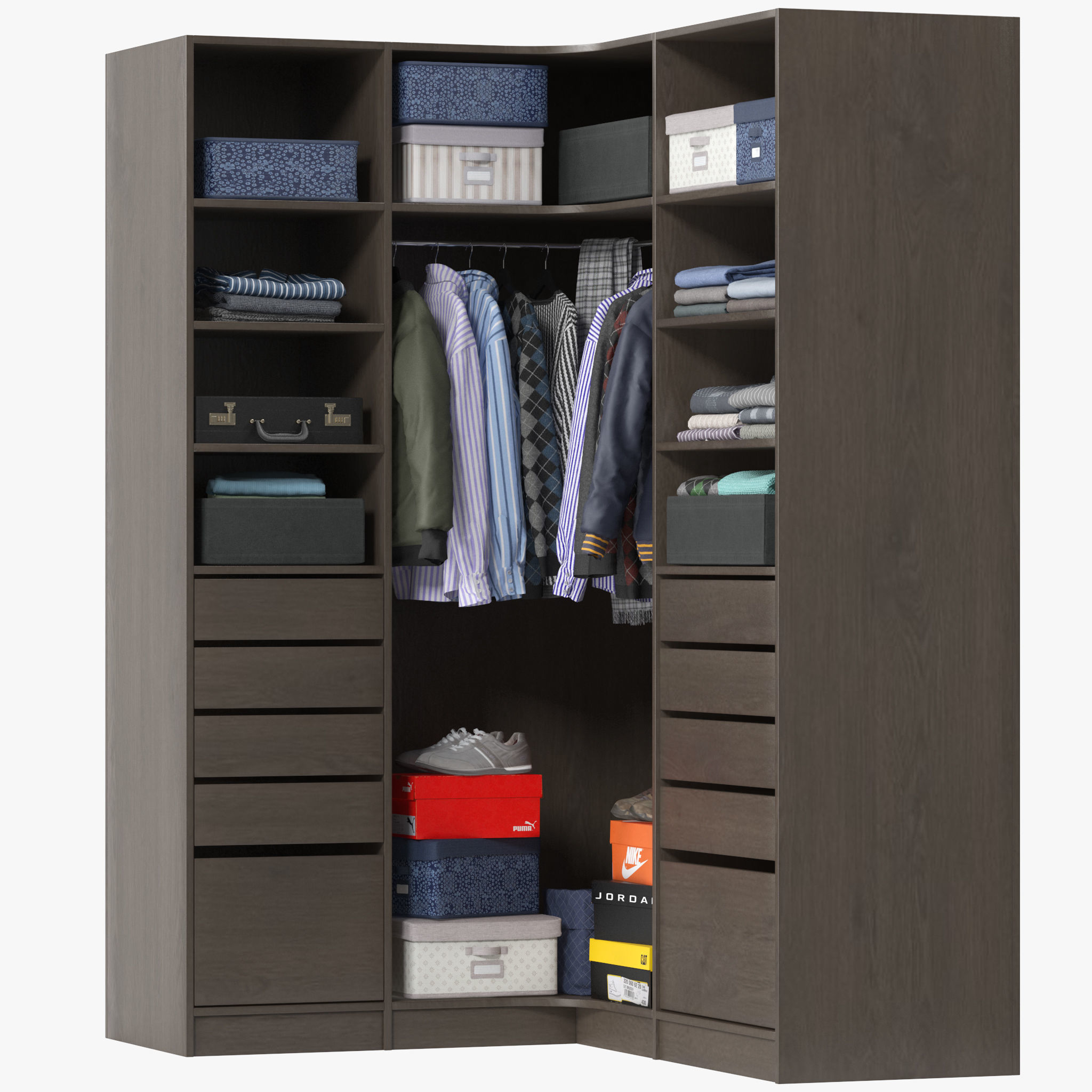 Wardrobe with Clothes 11 3D model_2