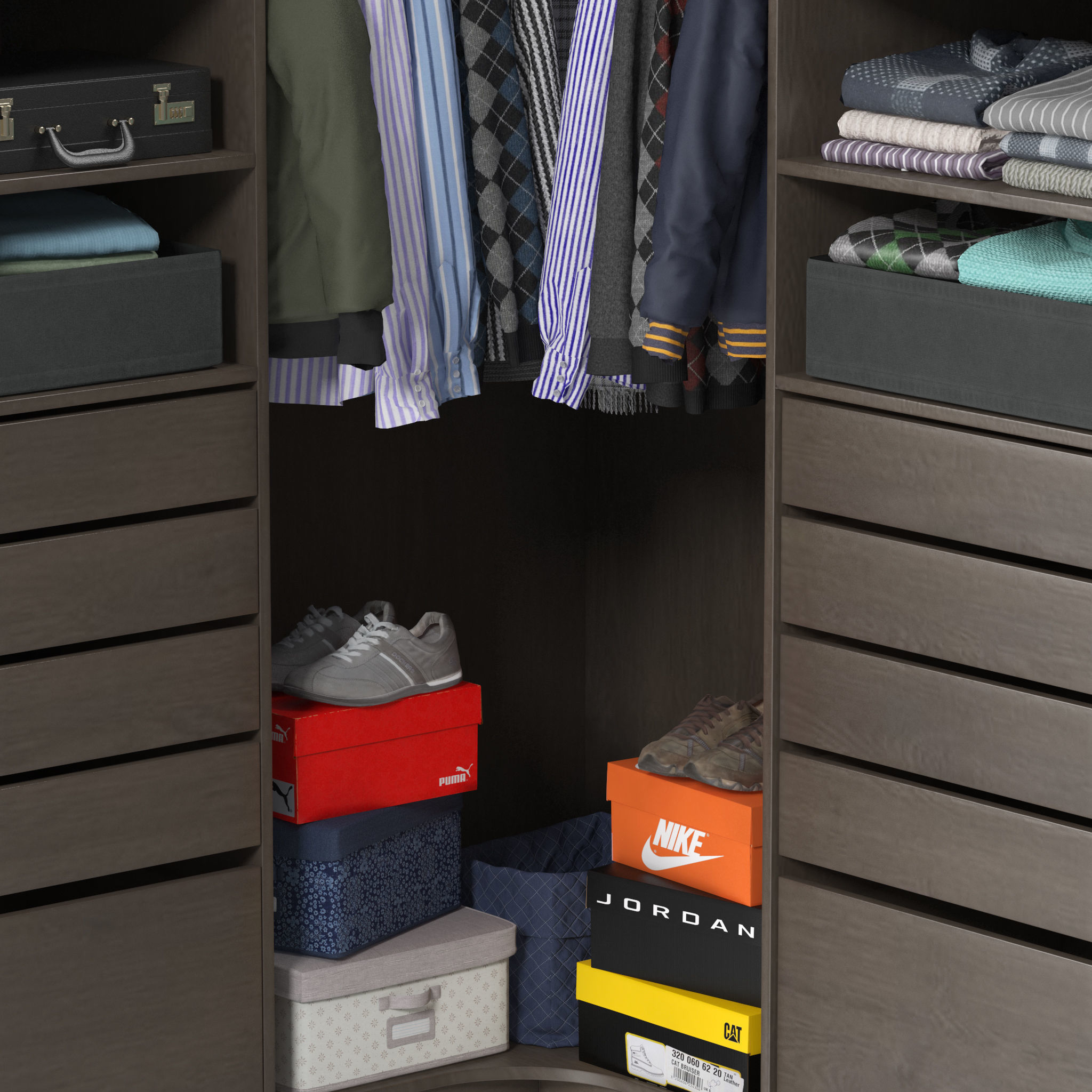 Wardrobe with Clothes 11 3D model_7