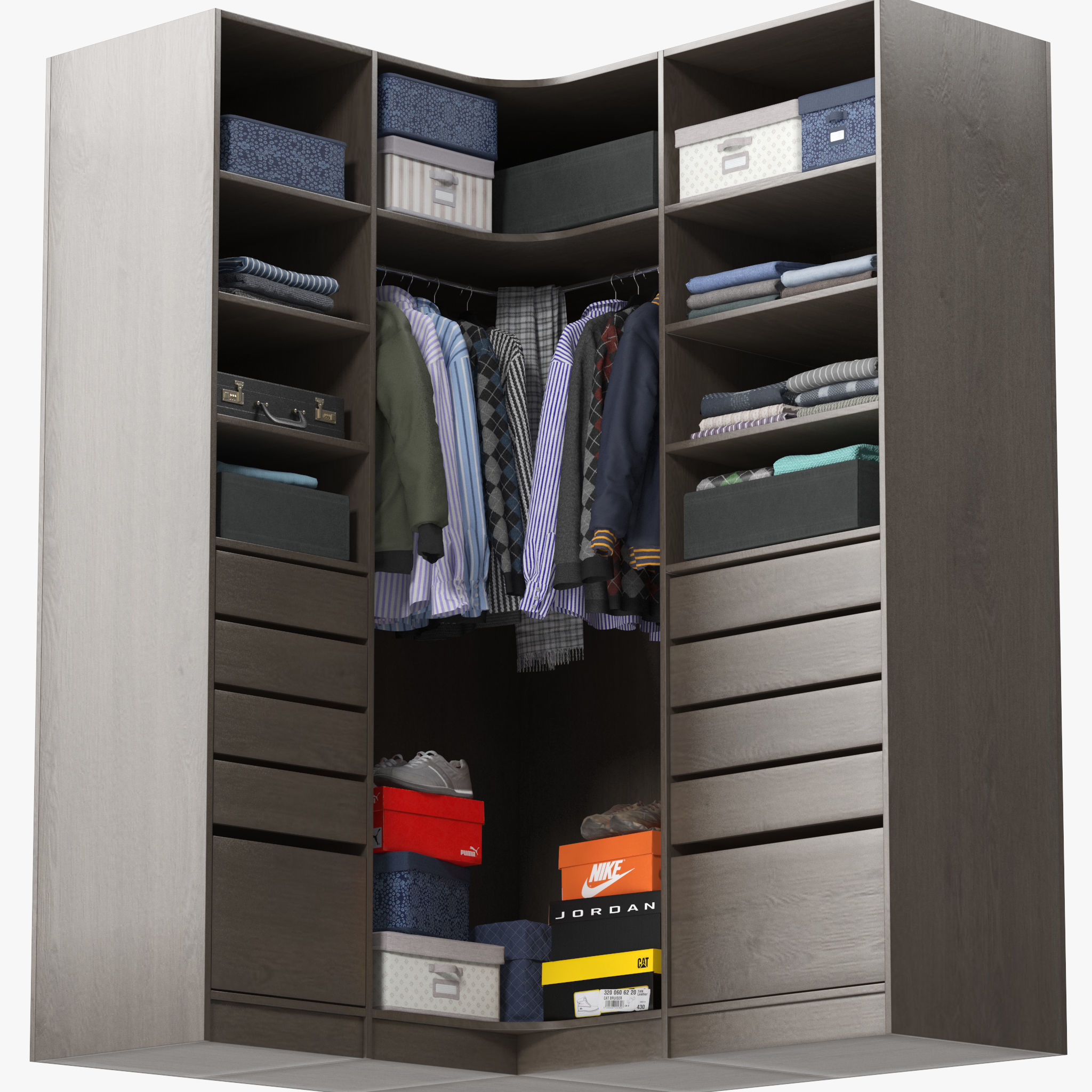 Wardrobe with Clothes 11 3D model_5