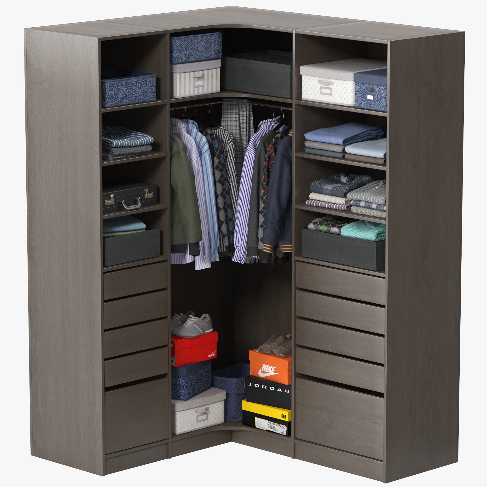 Wardrobe with Clothes 11 3D model_1