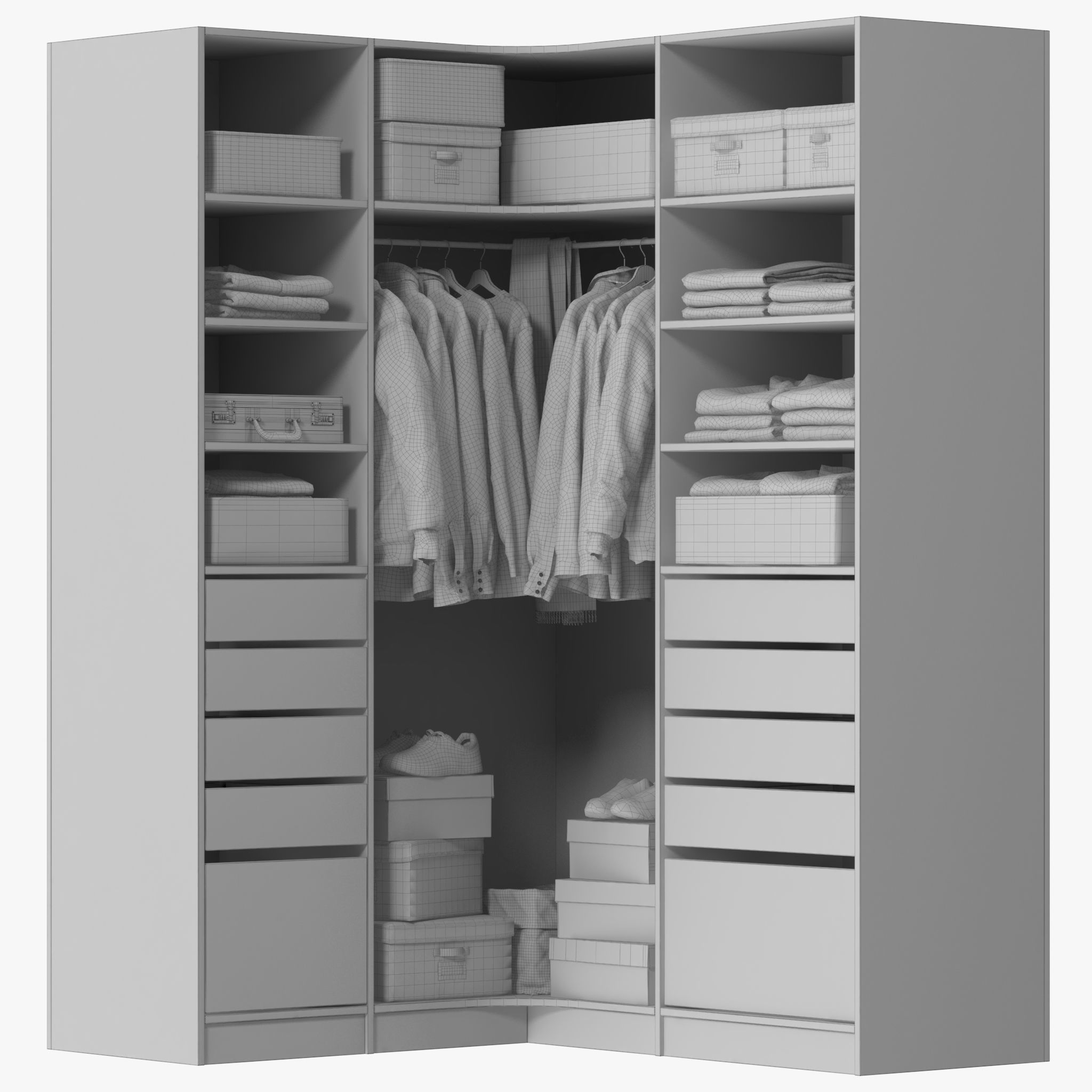 Wardrobe with Clothes 11 3D model_8