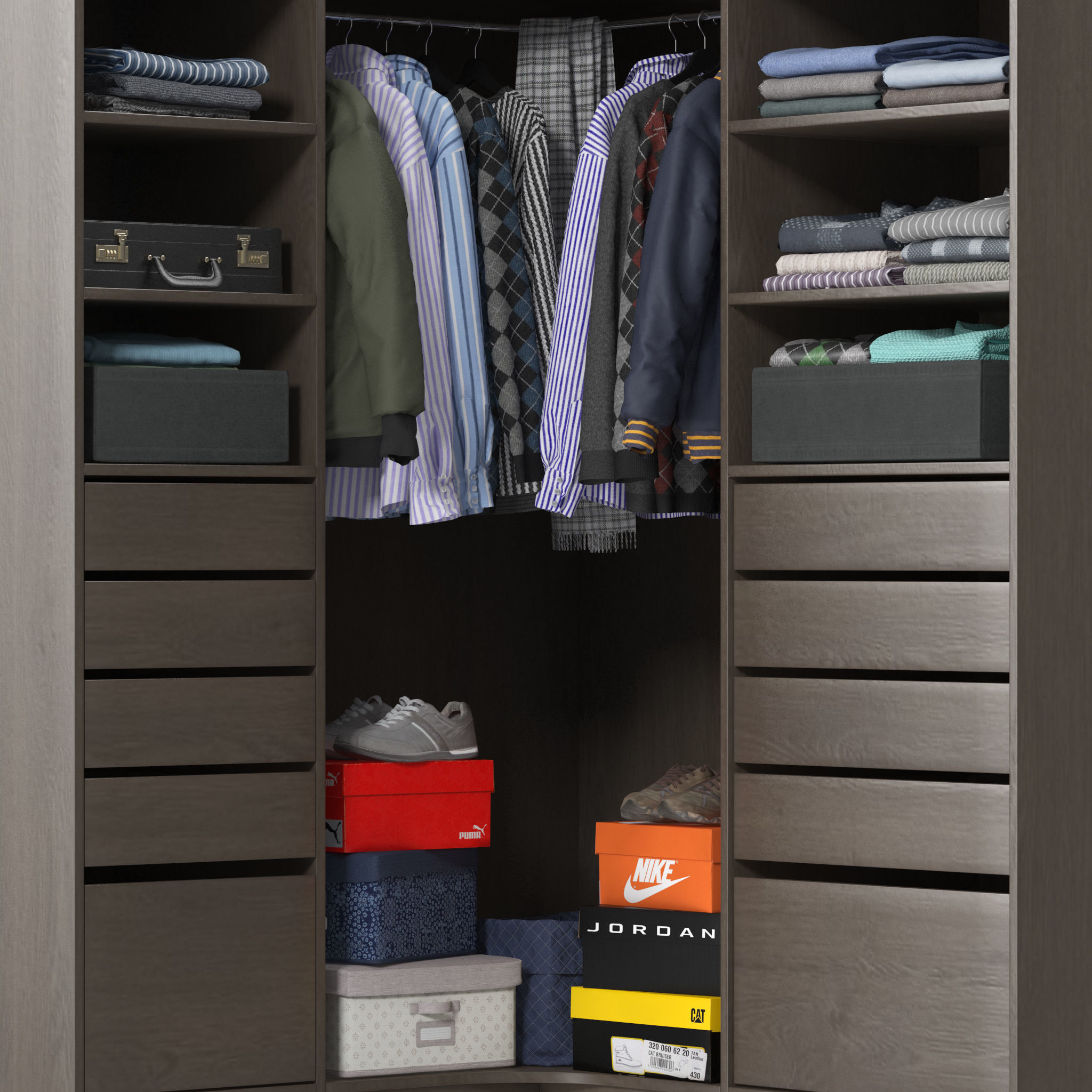 Wardrobe with Clothes 11 3D model_6