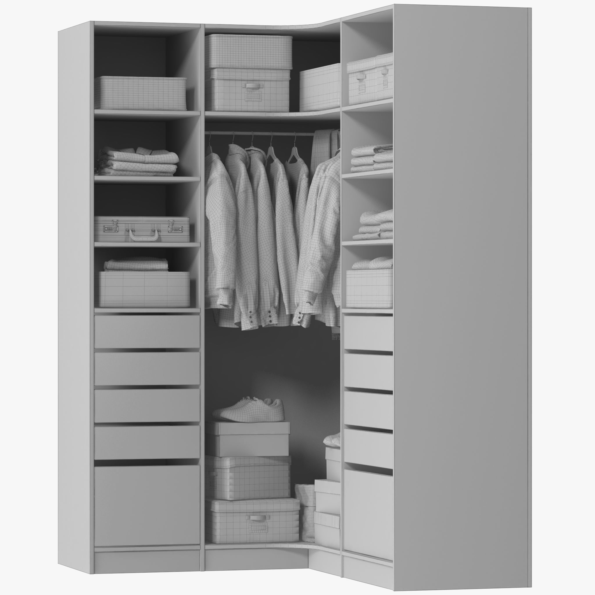 Wardrobe with Clothes 11 3D model_11